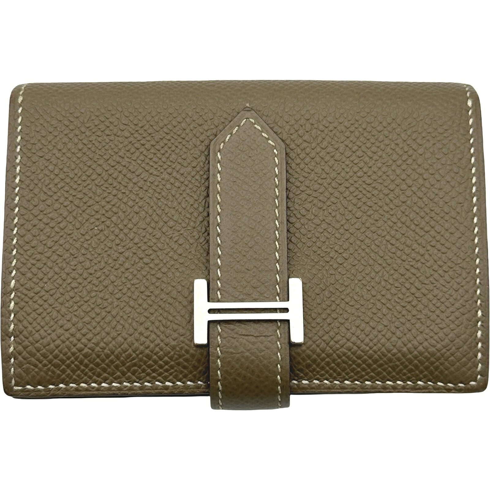 エルメス HERMES ベアンミニ エトゥープ シルバー金具 エプソン レディース 二つ折り財布【中古】｜OKURA（おお蔵）店