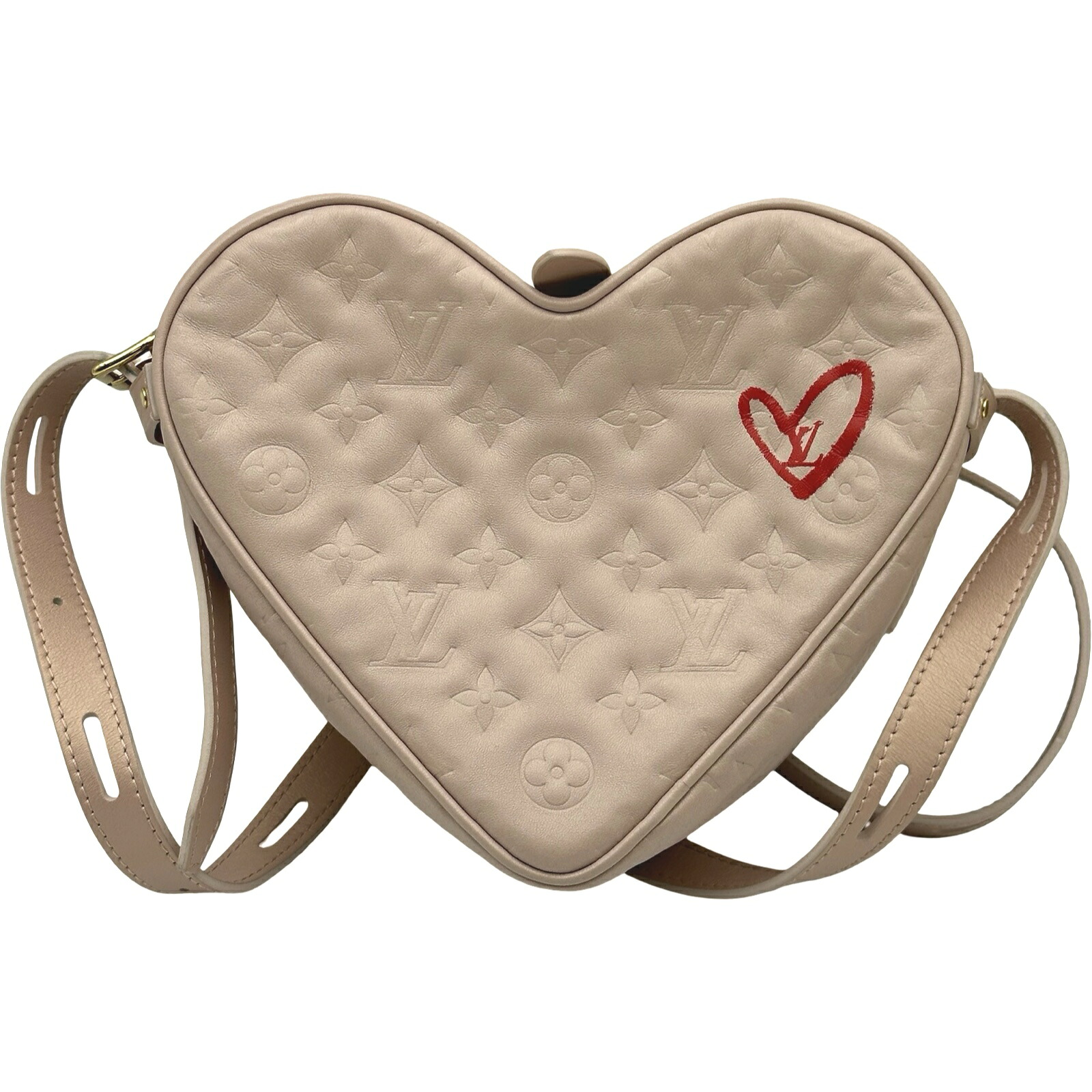 【最大限度40,000円OFF引き換え証離れ離れ中！】ルイ・ヴィトン LOUIS VUITTON サック・クールフォーリンラブ M58738 サクラ色 なめし革 レディース ショルダーバッグ【中古】