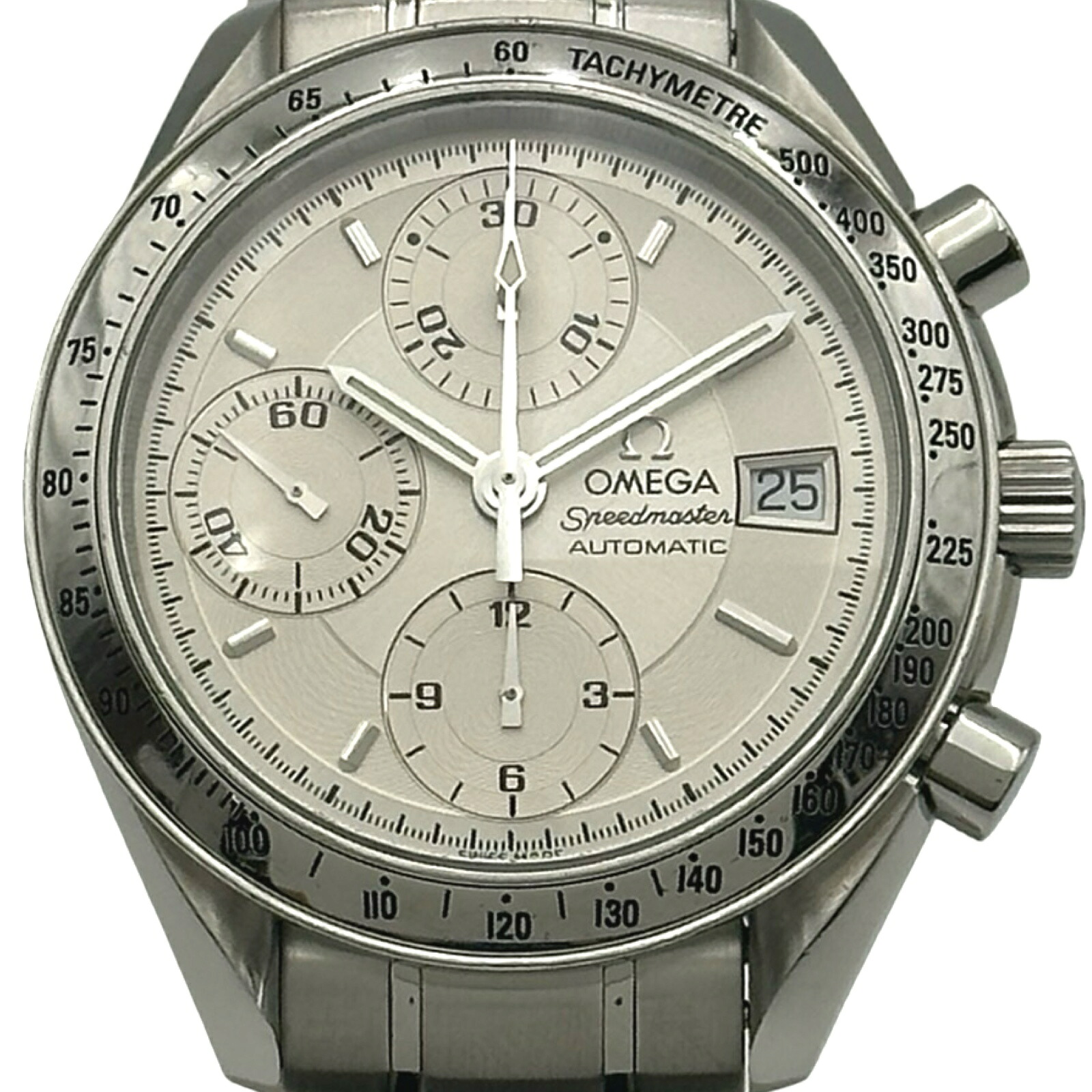 ゼロ OMEGA 素早さお師匠さん デイト 3513.30 しろがね色 ステンレス鋼スチール写真 自動小銃一巻き メンズ ウオッチ【中古】
