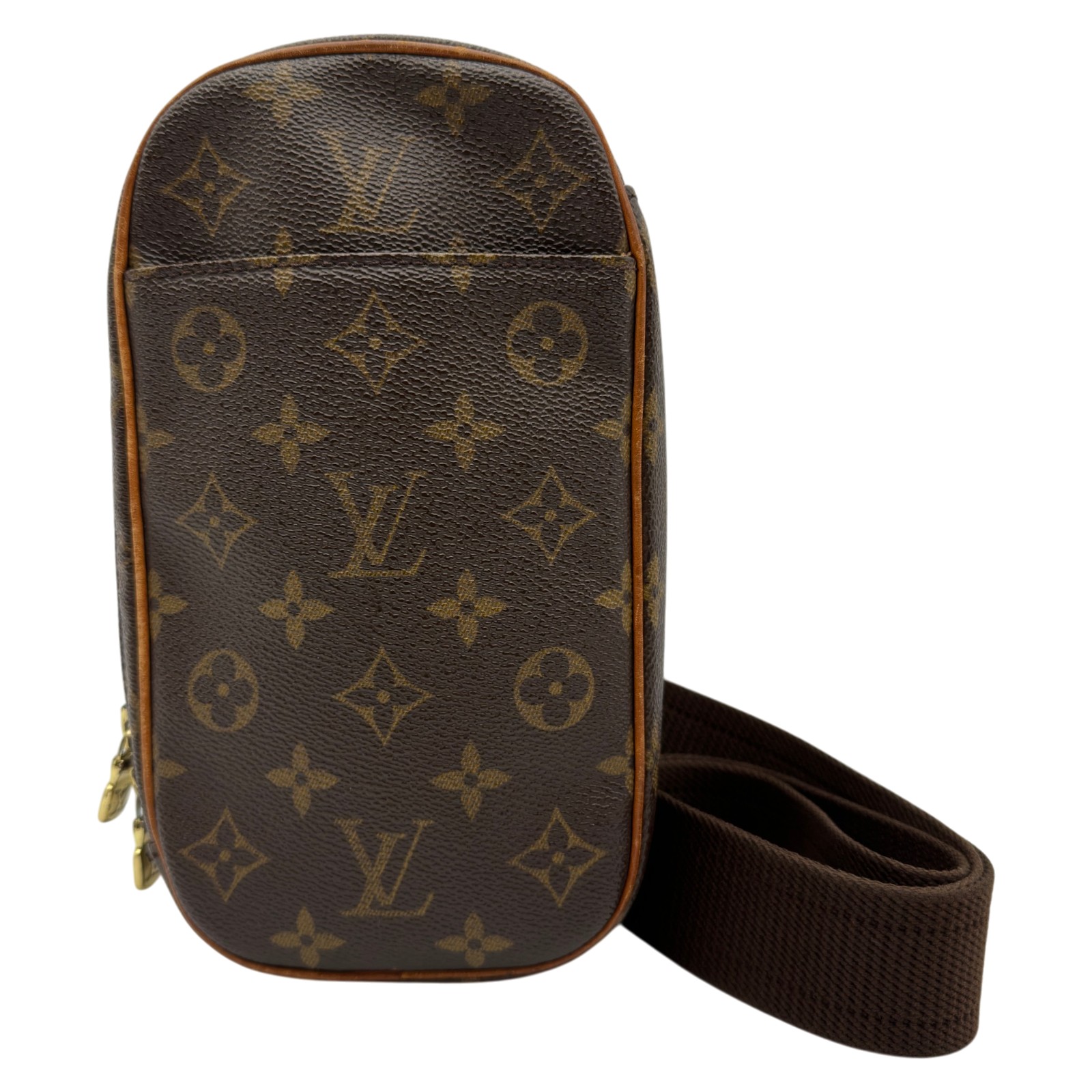 ルイ・ヴィトン LOUIS VUITTON ポシェット・ガンジュ M51870 赤銅色 モノグラム/なめし革 レディース 上半身御徒面子【中古】