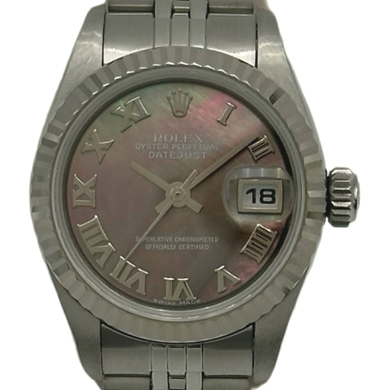 ロレックス ROLEX デイトジャスト 79174NR ブラックシェル ホワイトゴールド/ステンレススチール 自動巻き レディース 腕時計【中古】｜OKURA（おお蔵）店