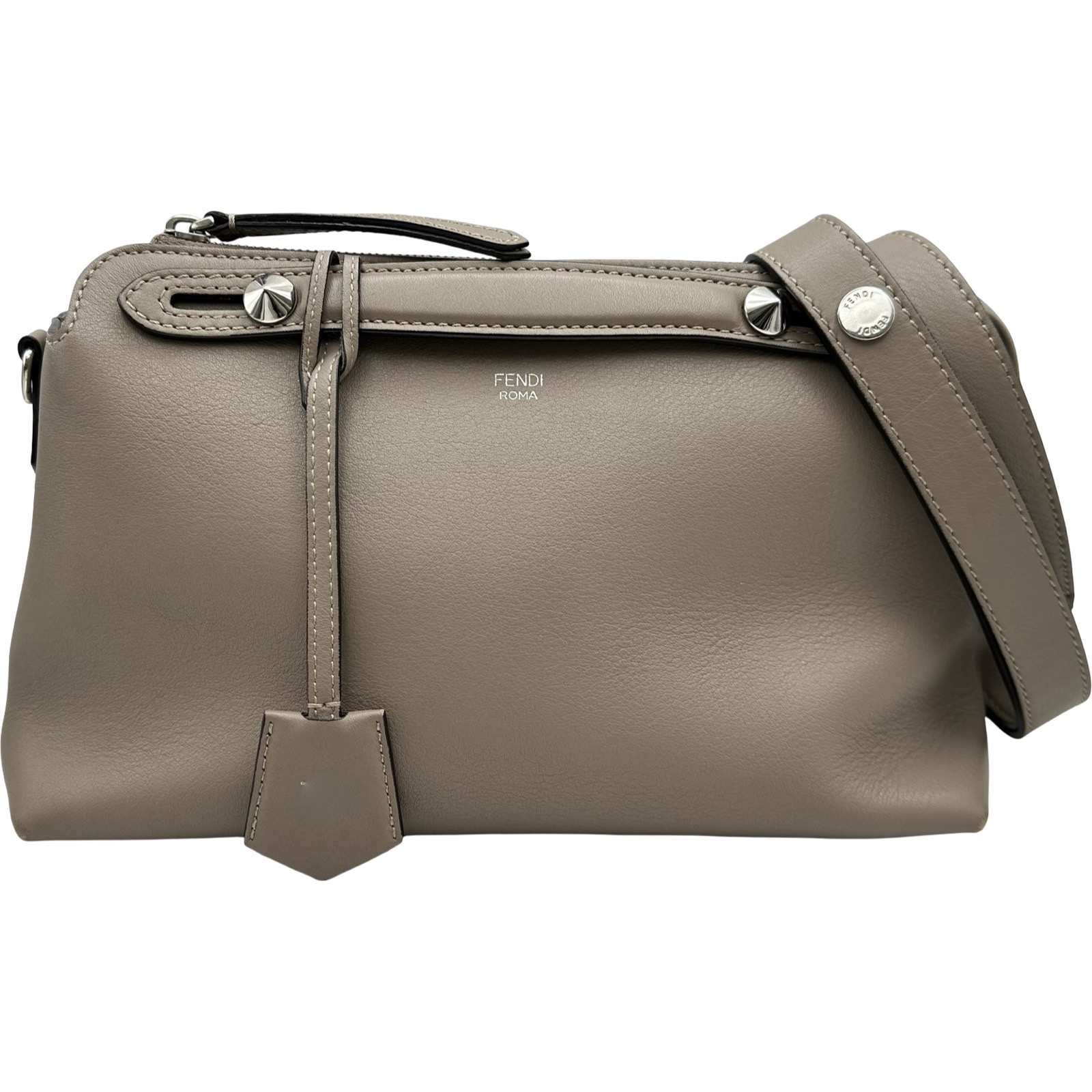 フェンディ FENDI バイザウェイ ミディアム 8BL124 グレー シルバー金具 レザー レディース ショルダーバッグ【中古】｜OKURA（おお蔵）店