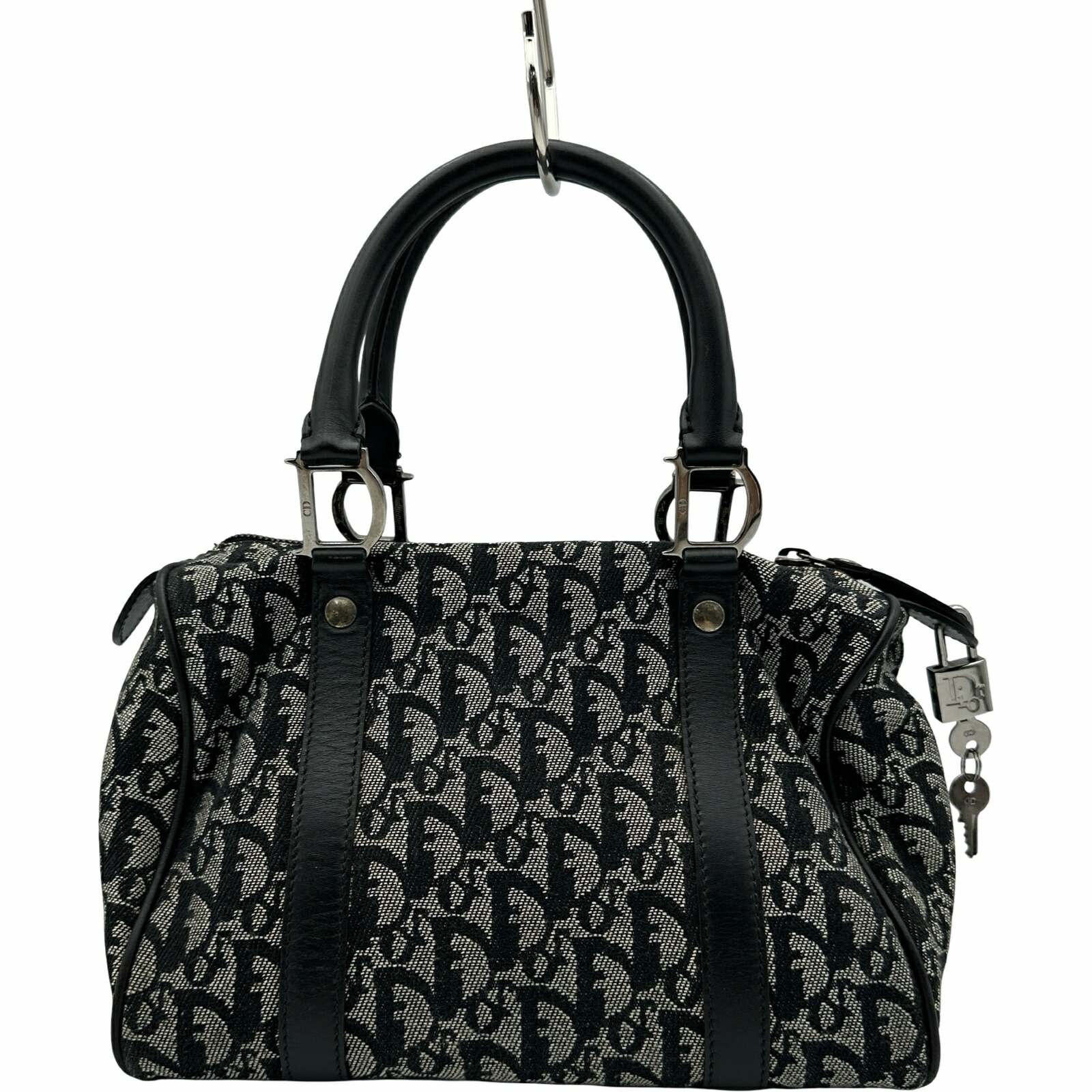クリスチャン・ディオール Christian Dior トロッターボストン 黒いこと 帆布 レディース ボストンバッグ【中古】