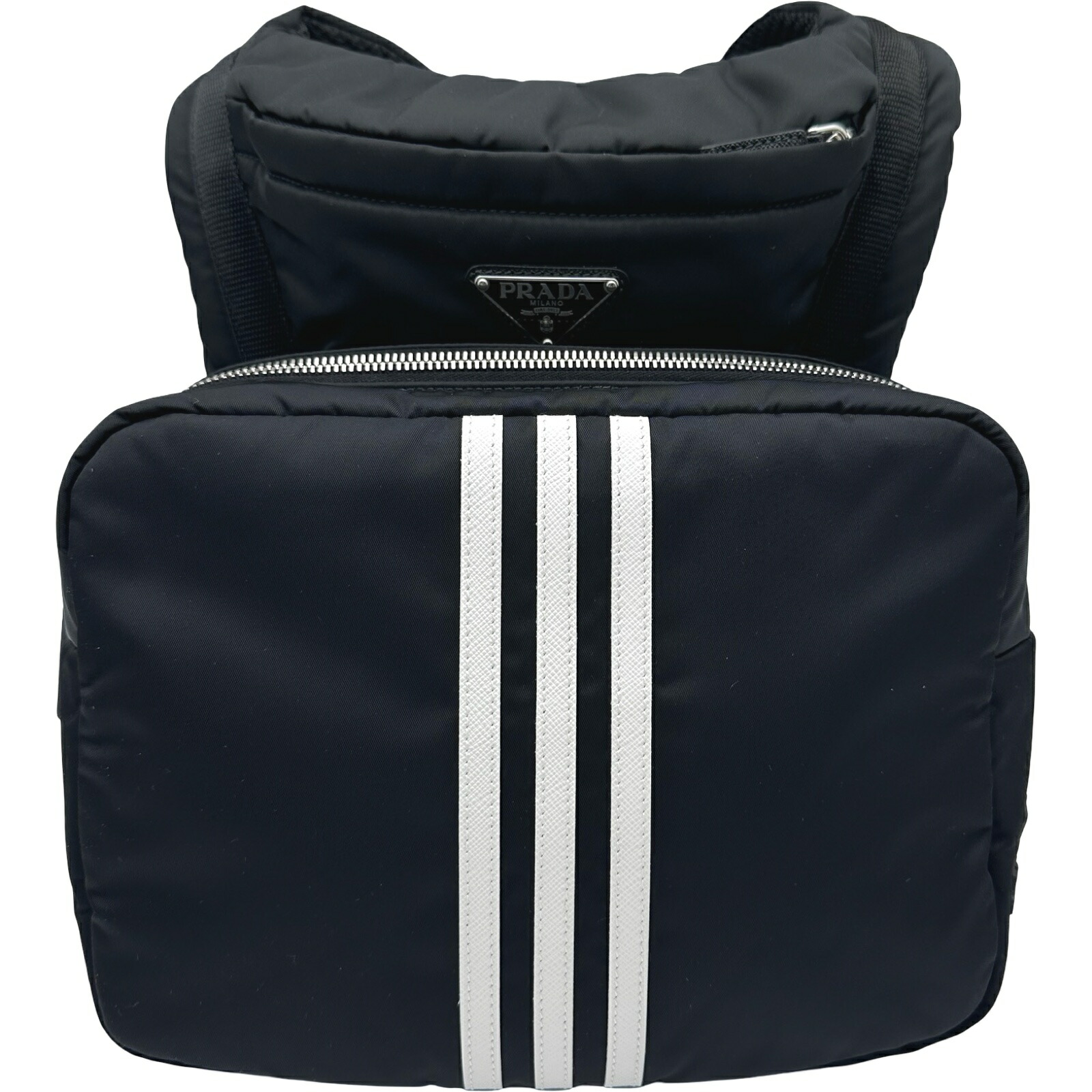 プラダ PRADA adidas共同研究 うしろ側容器に並べる 2VZ094 黒いこと ナイロン メンズ 背嚢・デイパック【中古】