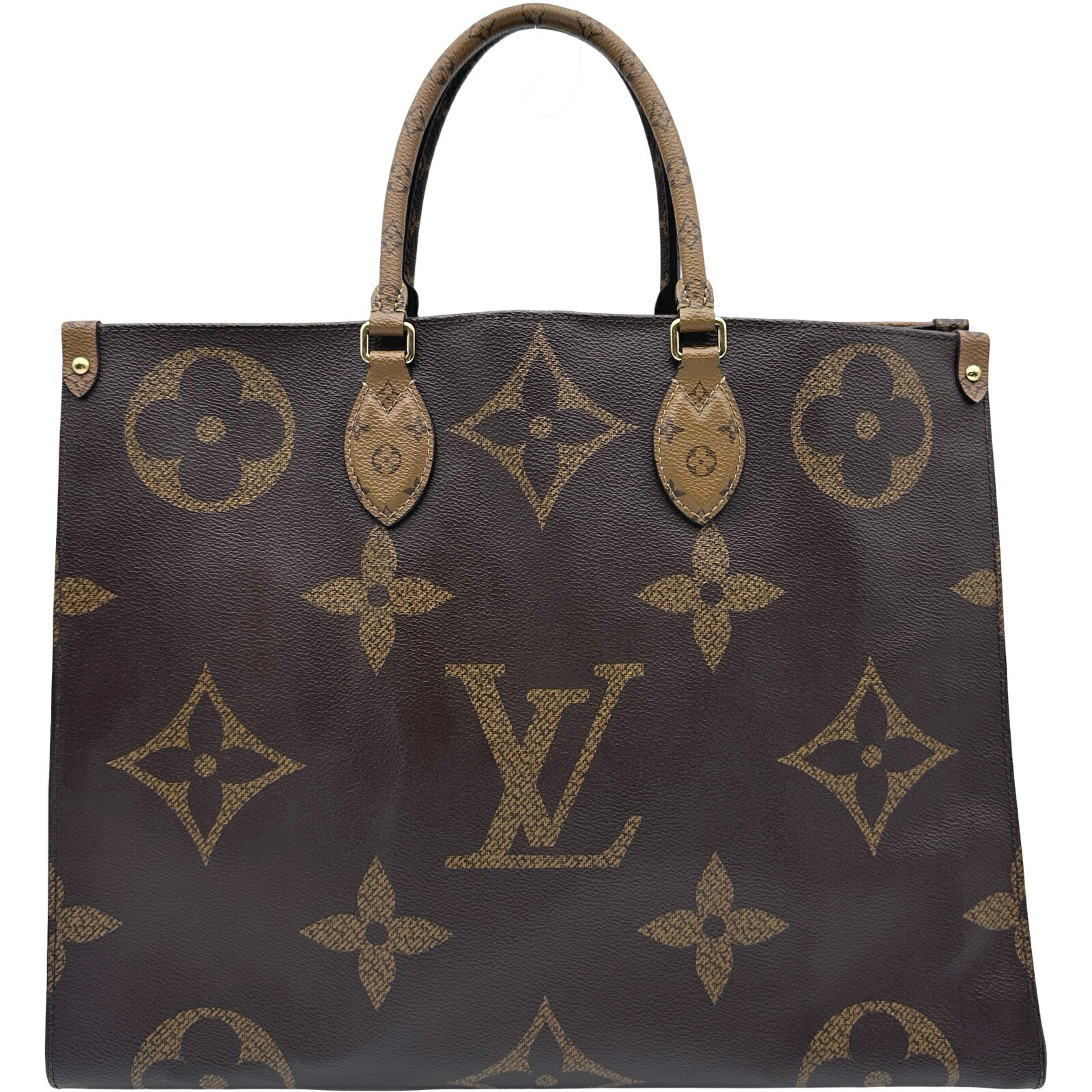 ルイ・ヴィトン LOUIS VUITTON オンザゴーGM M45320 赤銅色 ジャイアント・リバース レディース ハンドバック【中古】