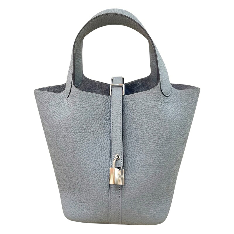 エルメス HERMES ピコタン鍵を掛けるPM K刻 グリパンタン しろがね色金具 トリヨン レディース ハンドバック【中古】
