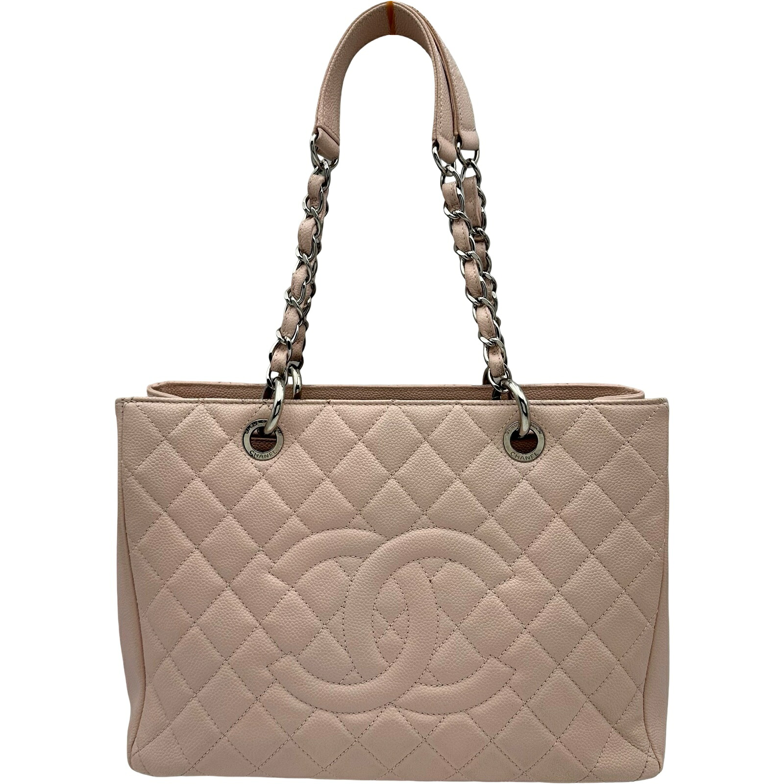 シャネル CHANEL GST A50995 17番台 ベビーピンク シルバー金具 キャビア レディース トートバッグ【中古】