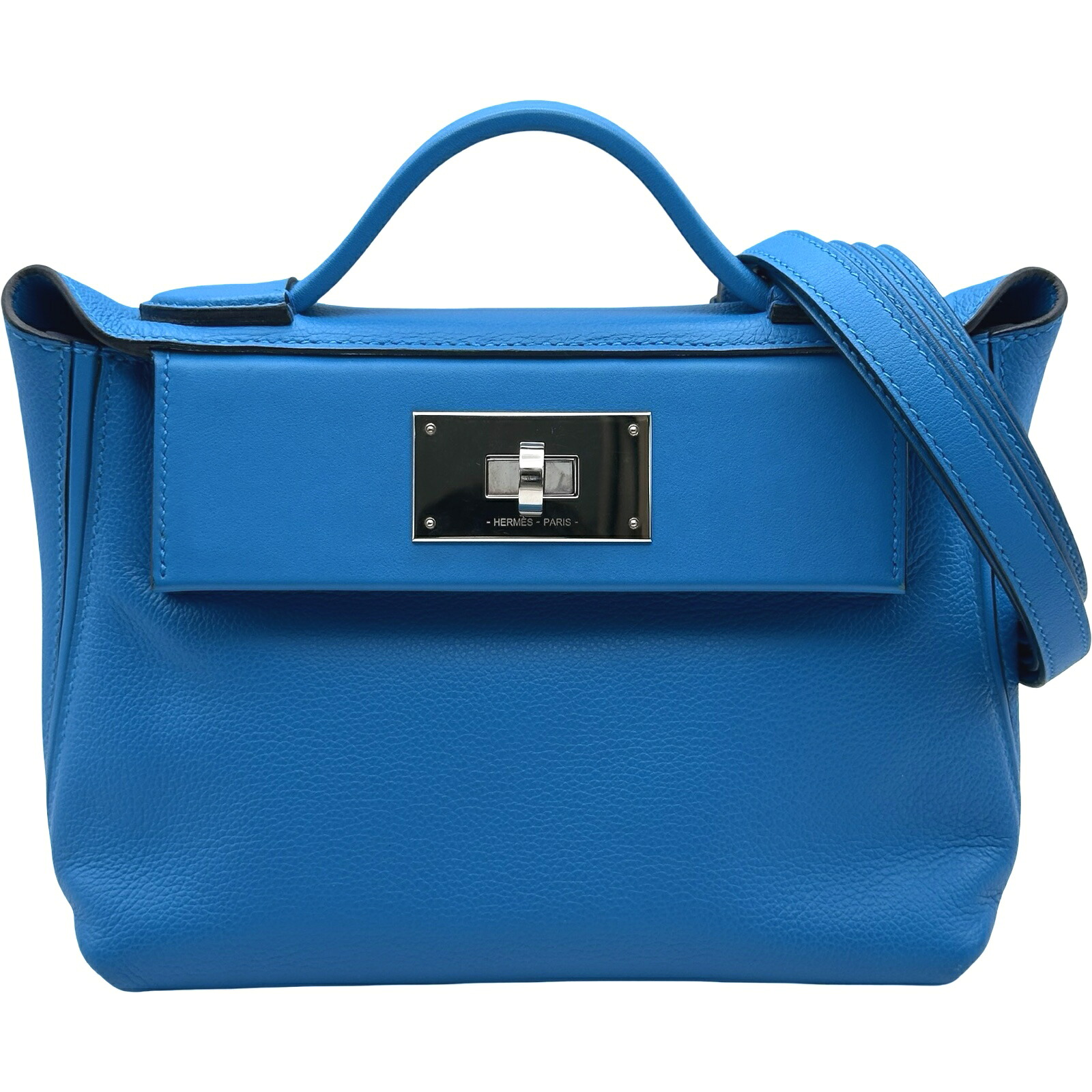 エルメス HERMES ヴァンキャトル ミニ Z刻 ブルーフリーダ しろがね色金具 エバーカラー/スイフト レディース ハンドバック【中古】