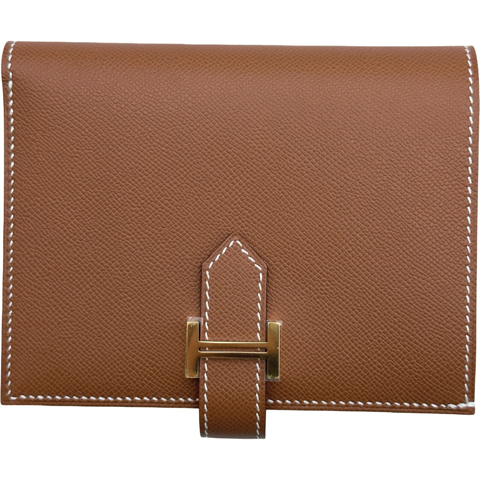 エルメス HERMES ペアンコンパクト K刻 ゴールド ゴールド金具 ヴォーマダム レディース 二つ折り札入れ【中古】