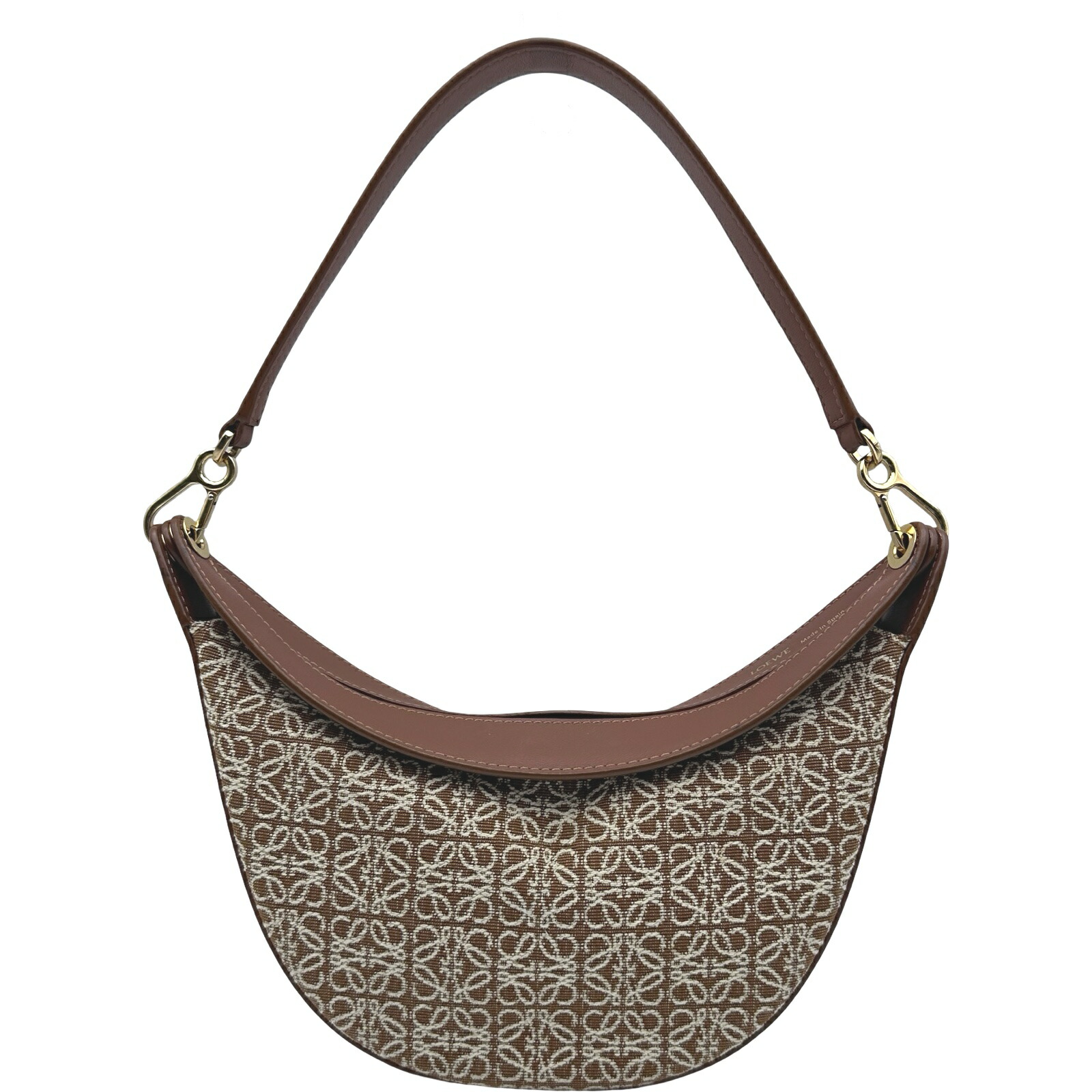ロエベ LOEWE ルナ スモール A923PM1X02 タン ジャガード/子ウシ レディース ショルダーバッグ【中古】
