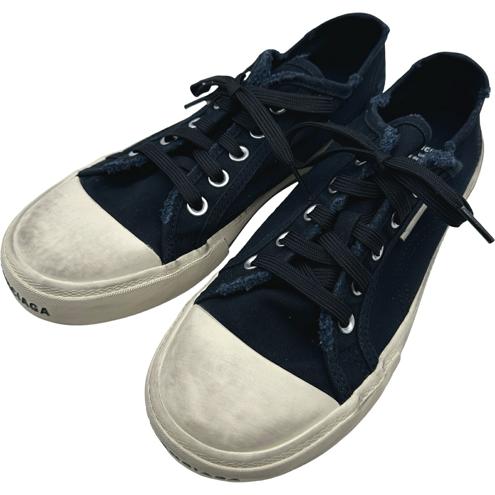 【6/1～ 最大限度30,000円OFFクーポン券！】バレンシアガ BALENCIAGA PARIS LOW TOPローカットスニーカー 688754 米国海軍 帆布 メンズ スニーカー【中古】
