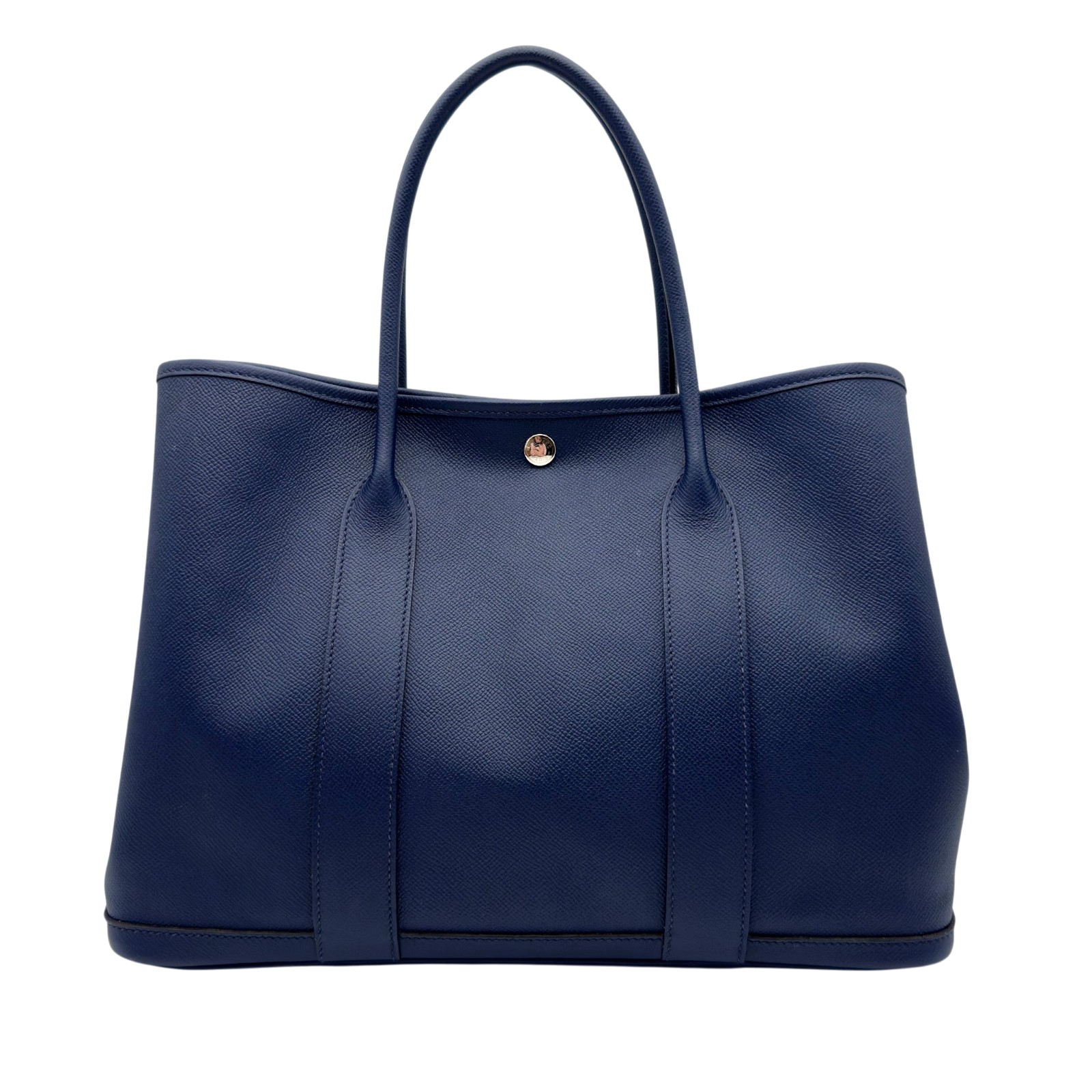 エルメス HERMES ガーデンパーティPM T刻 ブルーサフィール シルバー金具 エプソン ユニセックス ハンドバッグ【中古】|OKURA(おお蔵)店