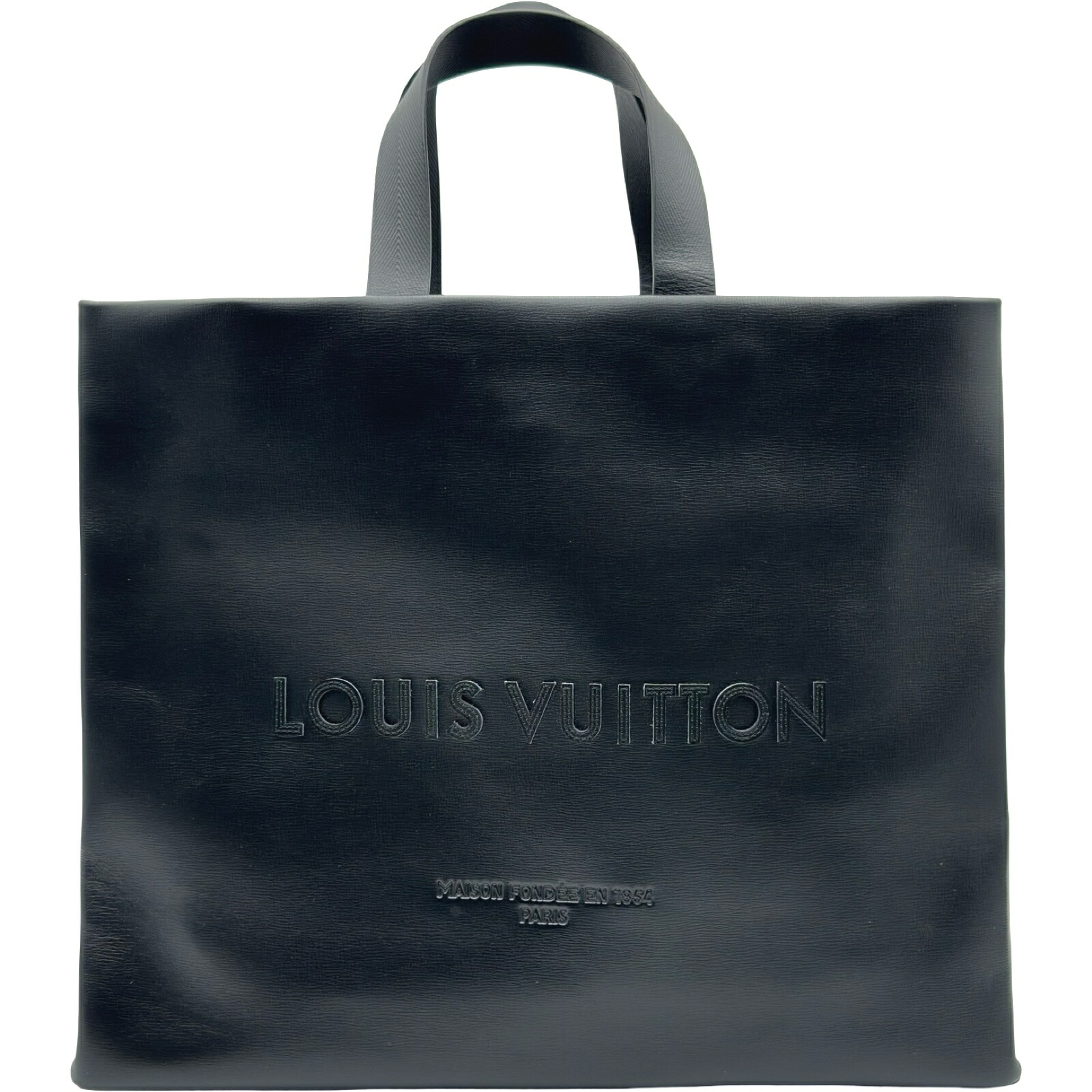 ルイ・ヴィトン LOUIS VUITTON ショッパートートMM M13979 黒いこと なめし革 ユニ一発やる【中古】