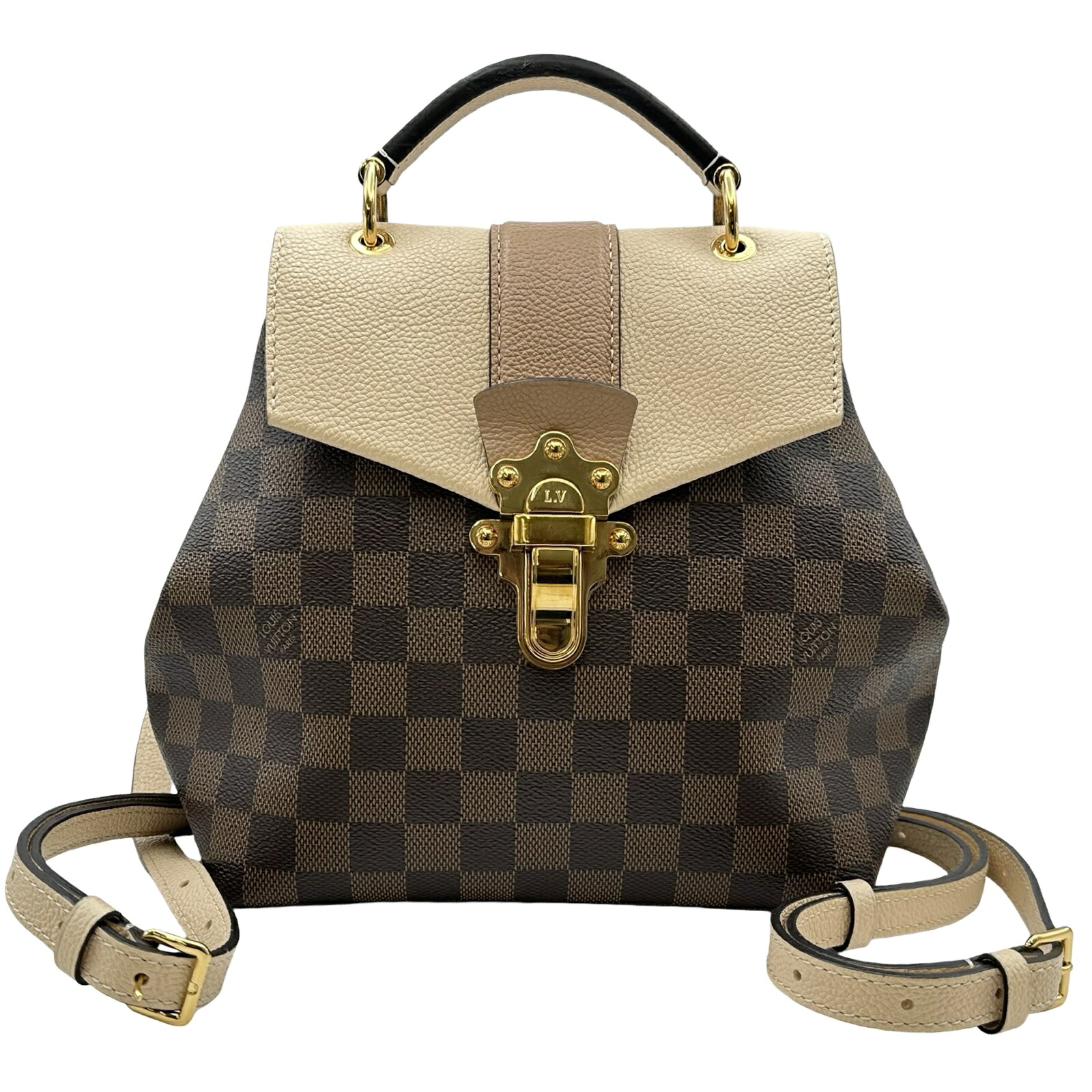ルイ・ヴィトン LOUIS VUITTON クラプトン N42259 ブラウン ダミエ レディース リュック・デイパック【中古】｜OKURA（おお蔵）店