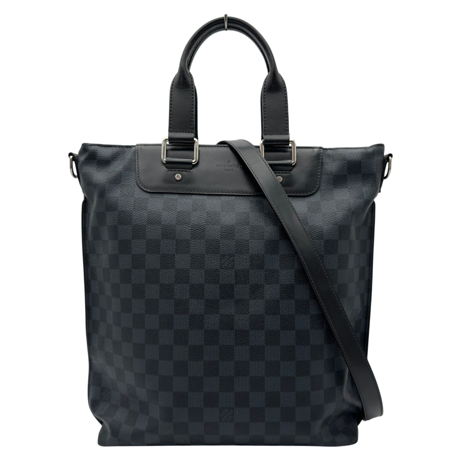 【6/1～ 最大限度30,000円OFF引き換え証！】ルイ・ヴィトン LOUIS VUITTON 河馬・ワット秒 N42223 青緑色/黒いこと ダミエコバルト/なめし革 メンズ トートバッグ【中古】