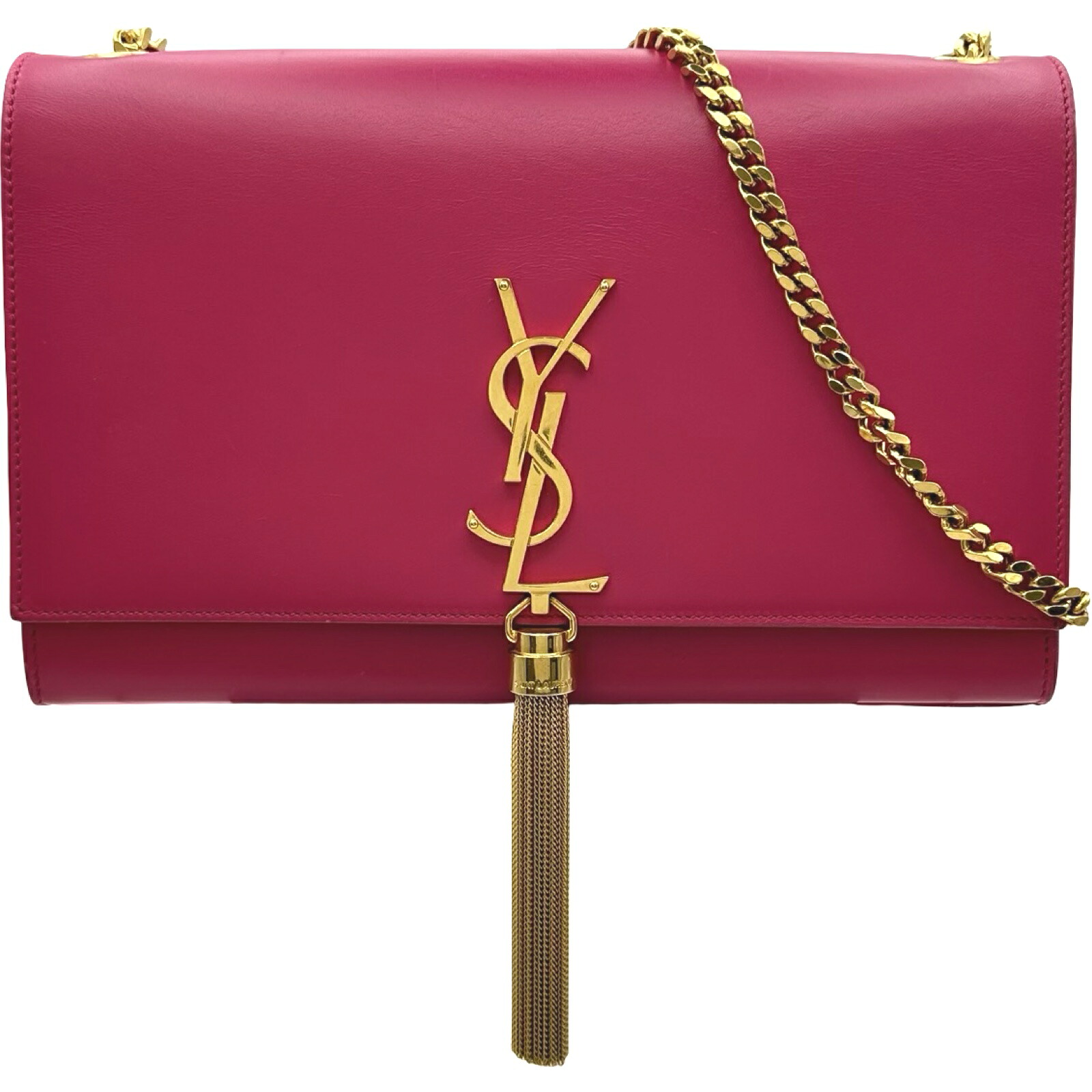 サンローラン SAINT LAURENT ケイトチェーンショルダー 354119 ピンク レザー レディース ショルダーバッグ【中古】｜OKURA（おお蔵）店