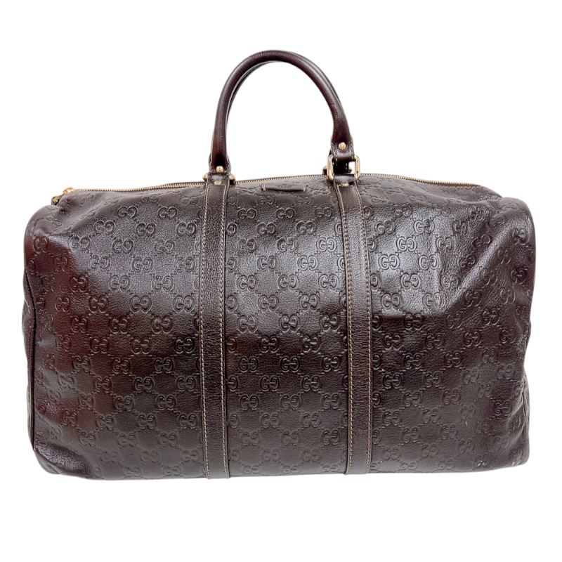 【6/1～ 最大限度30,000円OFFクーポン券！】グッチ GUCCI グッチシマボストンバッグ 206501 赤銅色/ゴールド金具 グッチシマ メンズ ボストンバッグ【中古】