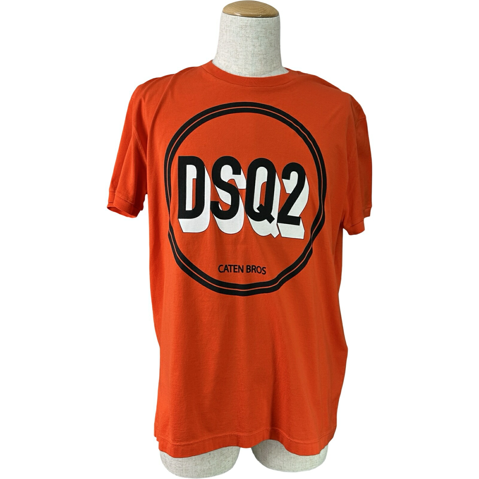 ディースクエアード DSQUARED ロゴタイプ刷り上げるティーシャツ S74GD0659 オレンジ色 綿織物 メンズ 半袖Ｔシャツ【中古】 メンズファッション-Tシャツ・カットソー
