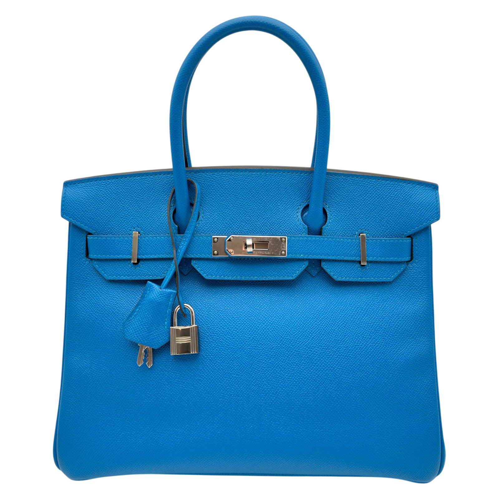 エルメス HERMES バーキン30 A刻 ブルーサンジバル/シルバー金具 エプソン レディース ハンドバッグ【中古】｜OKURA（おお蔵）店 833,000円