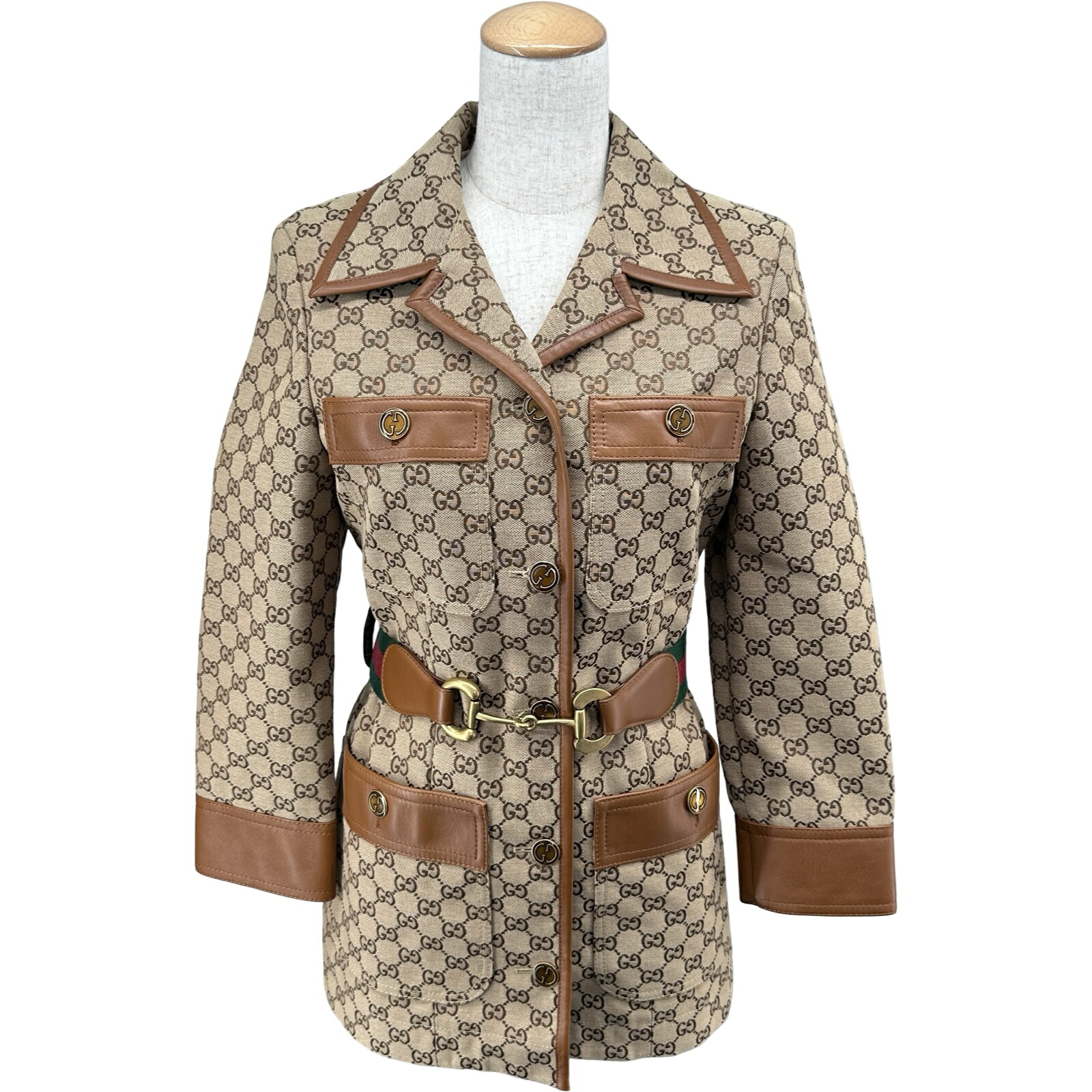 グッチ GUCCI GG総柄帆布上衣 682302 ベージュ 綿織物 レディース 余分の物アウター【中古】