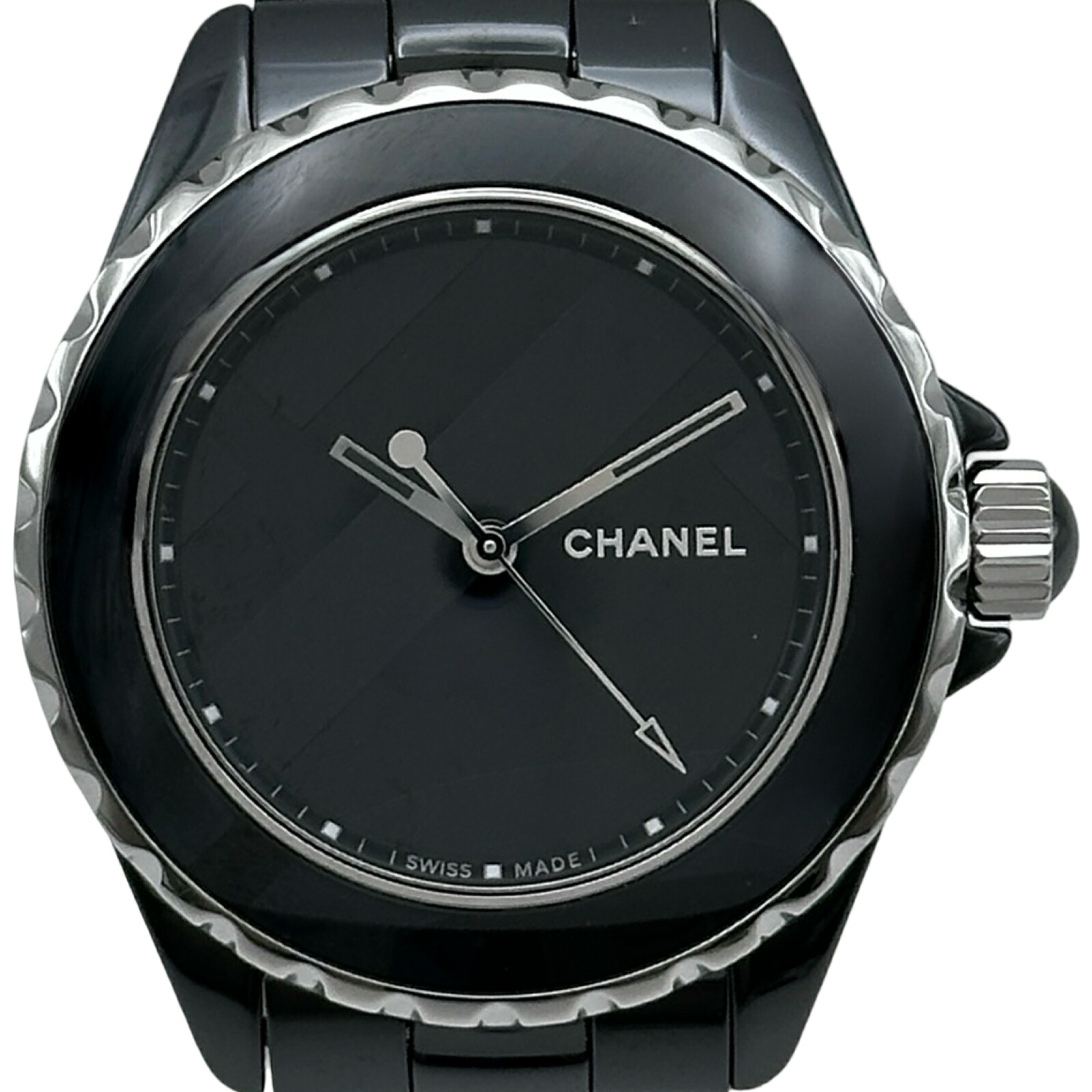【6/1～ 最大限度30,000円OFF引き換え証！】シャネル CHANEL J12 アンかた書き 38MM H5581 黒いこと 陶芸 自動小銃一巻き メンズ ウォッチ【中古】