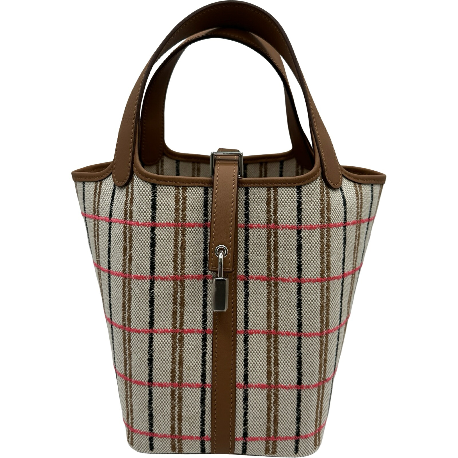 エルメス HERMES ピコタンロックPM クーベルチュール W刻印 ゴールド/ベージュ シルバー金具 トワル レディース ハンドバッグ【中古】｜OKURA（おお蔵）店 331,650円