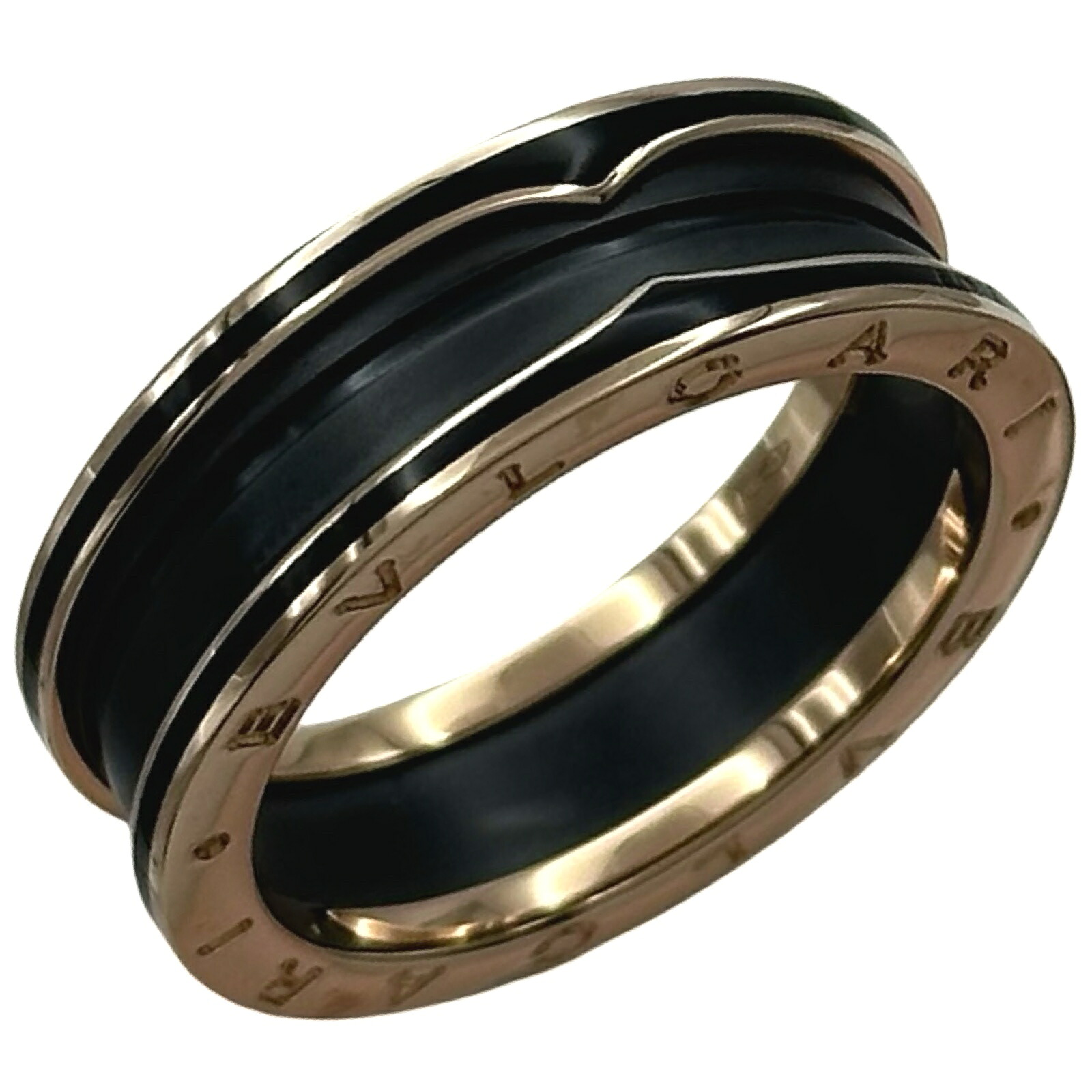 【6/1～ 最大限度30,000円OFFクーポン券！】ブル小峡谷 BVLGARI ビーゼロワンリング サクラ色ゴールド 金750/陶器 メンズ 輪っか・指環【中古】