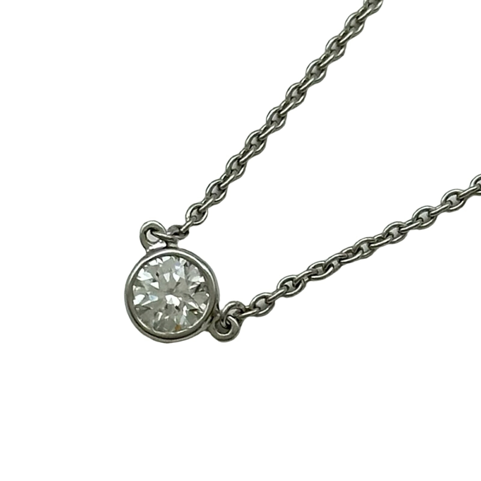 ティファニー TIFFANY＆CO バイザヤードネックレス プラチナ Pt950 ダイヤモンド ジュエリー【中古】｜OKURA（おお蔵）店