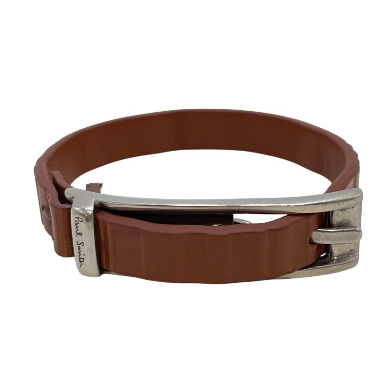 極点・スミス Paul Smith なめし革腕輪 M1ABRAC MSTRIP 62 BR 62赤銅色 しろがね色金具 なめし革/金属元素 佩び物【中古】