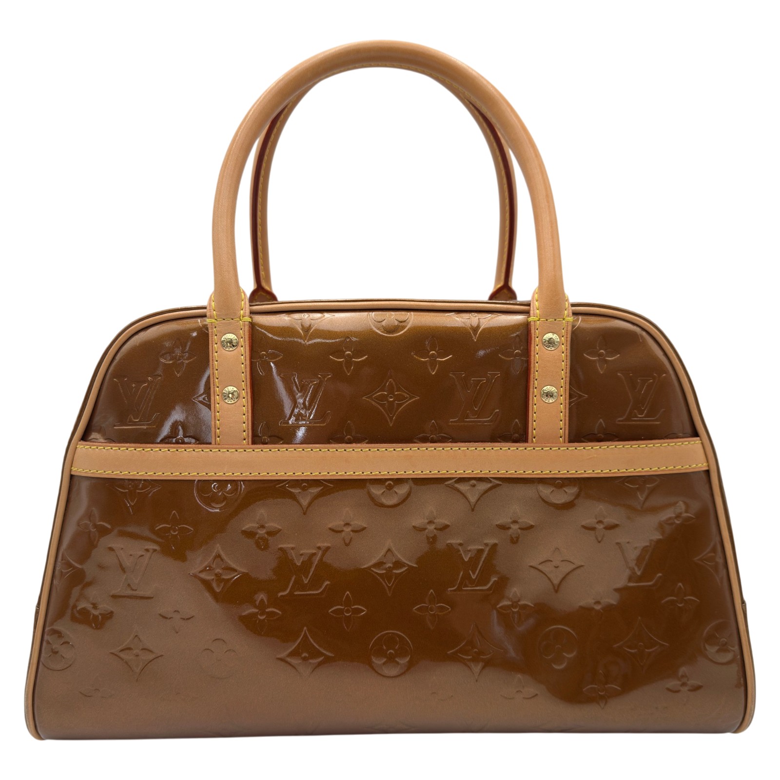 ルイ・ヴィトン LOUIS VUITTON トンプキンス M91103 ブロンズ モノグラムヴェルニ/なめし革 レディース ボストンバッグ【中古】