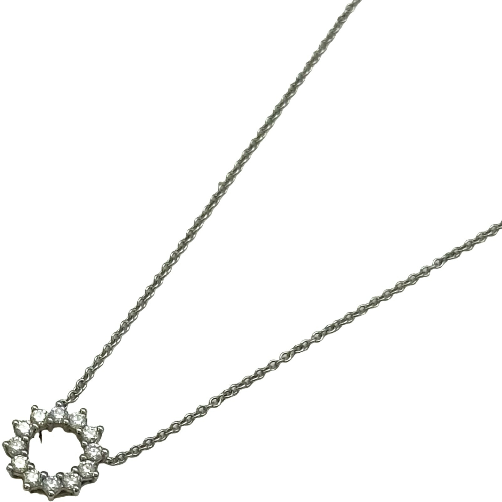 ティファニー TIFFANY＆CO オープンサークルミニネックレス プラチナ Pt950 ダイヤモンド ジュエリー【中古】｜OKURA（おお蔵）店