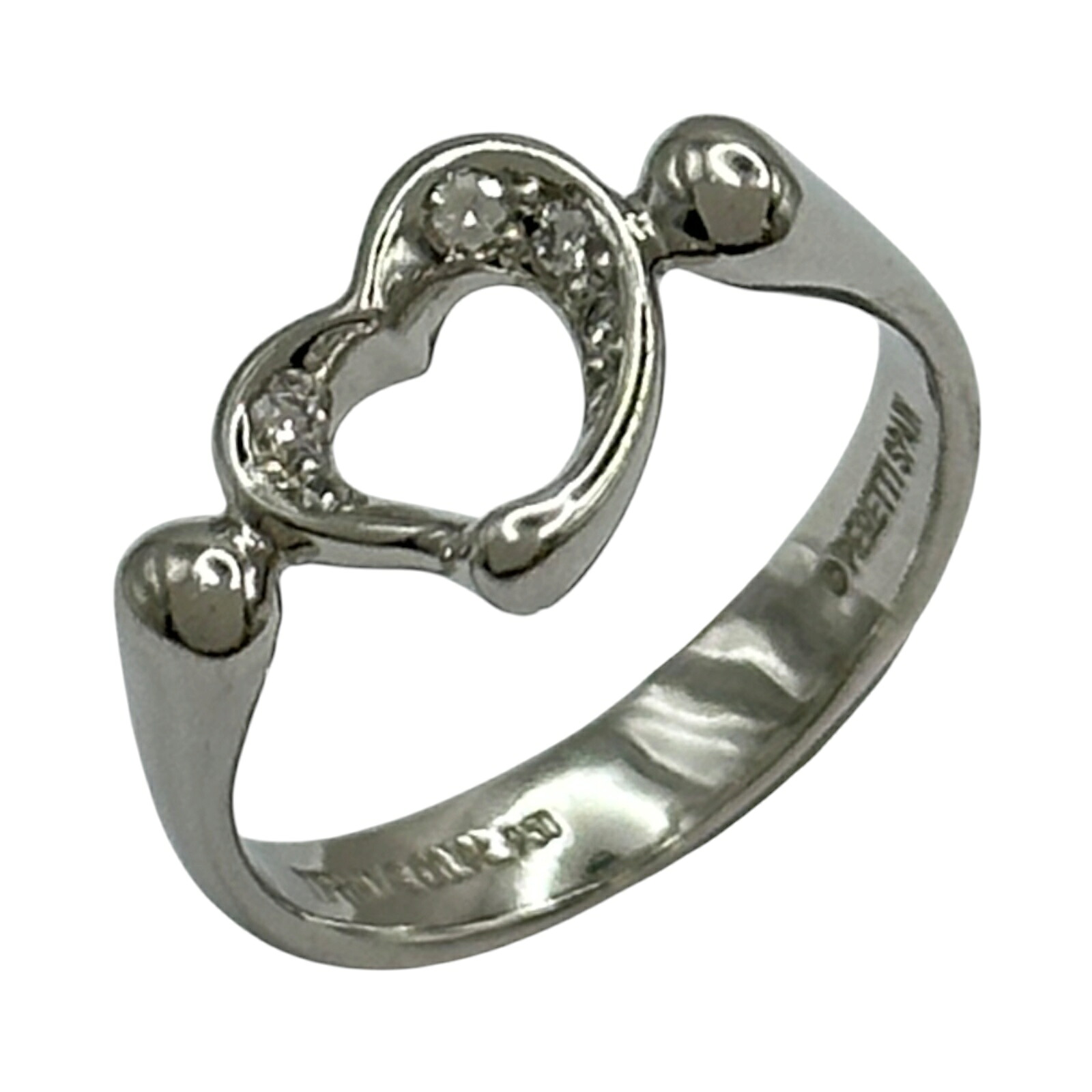 ティファニー TIFFANY＆CO オープンハートダイヤリング プラチナ Pt950 ダイヤモンド ジュエリー【中古】｜OKURA（おお蔵）店 65,450円