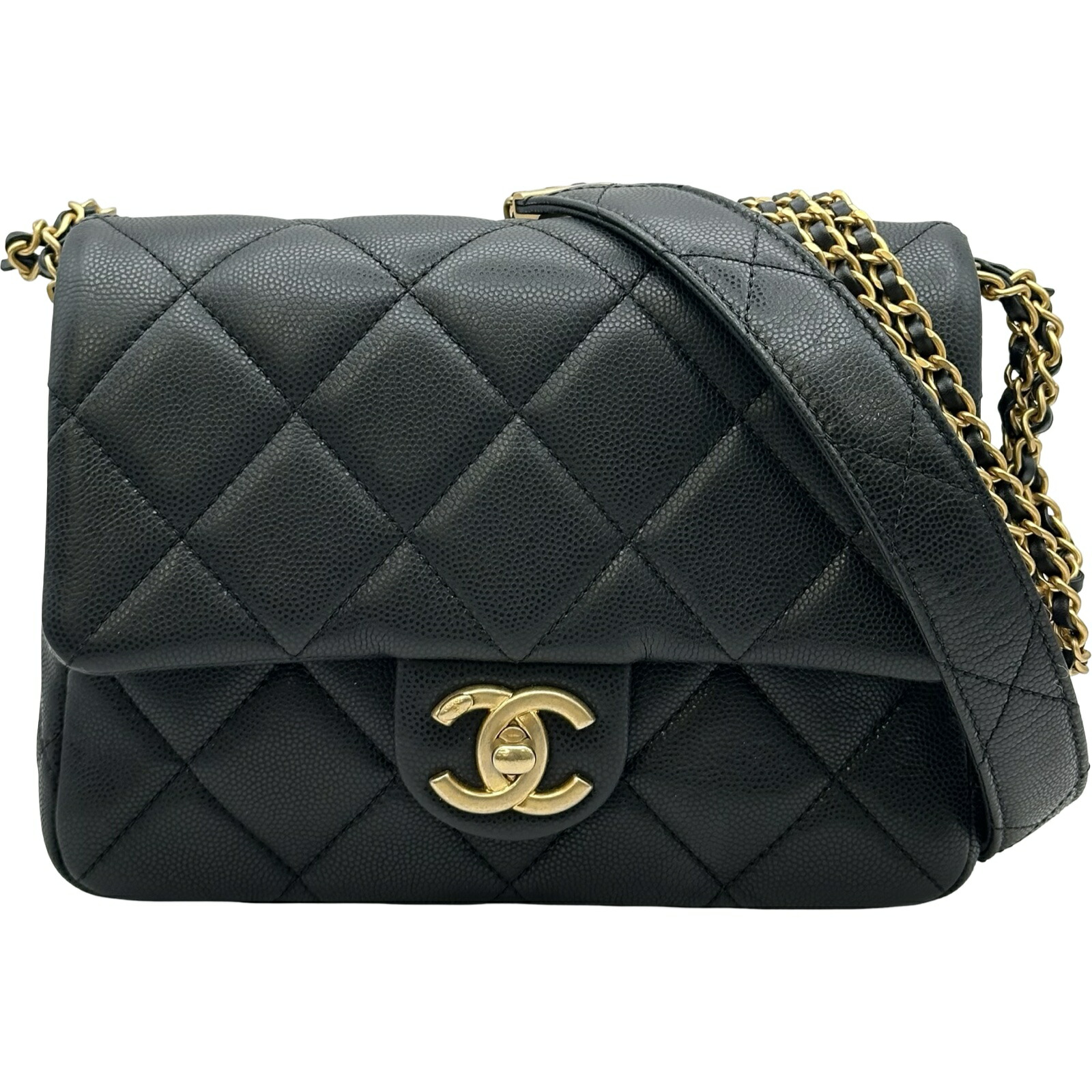 シャネル CHANEL マトラッセチェーンショルダーバッグ AS4637 ブラック ゴールド金具 キャビアスキン レディース ショルダーバッグ【中古】|OKURA(おお蔵)店