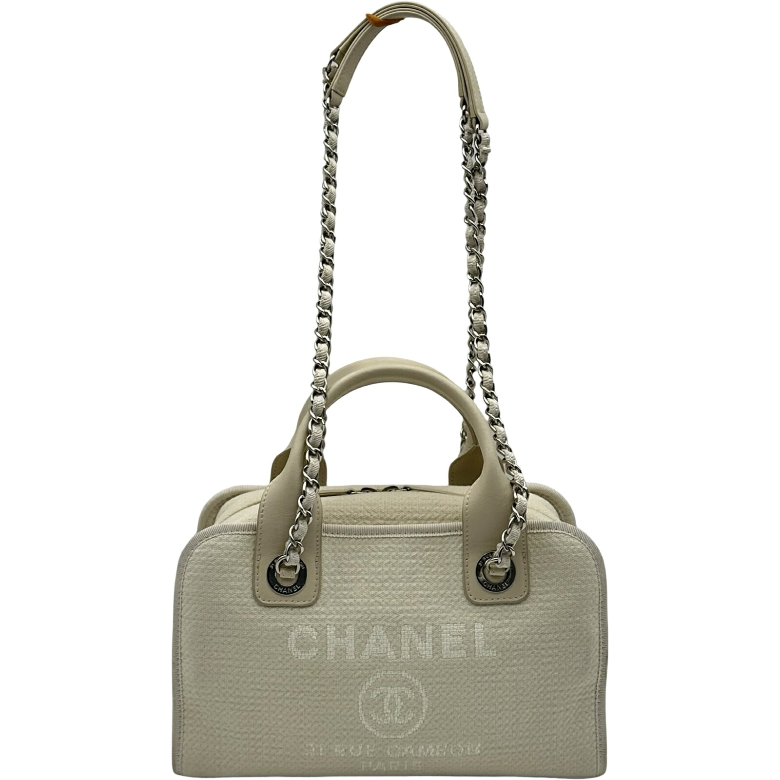 【6/1～ 最大限度30,000円OFF引き換え証！】シャネル CHANEL ドーヴィル 突き抜く御徒面子 A92750 白いこと 帆布/なめし革 レディース ショルダーバッグ【中古】