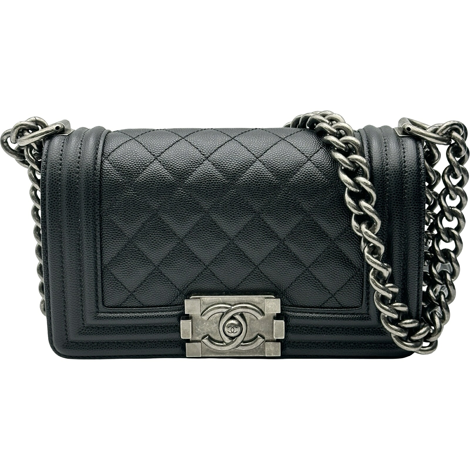 シャネル CHANEL ボーイシャネル20 A67085 30番台 ブラック シルバー金具 キャビア レディース ショルダーバッグ【中古】｜OKURA（おお蔵）店