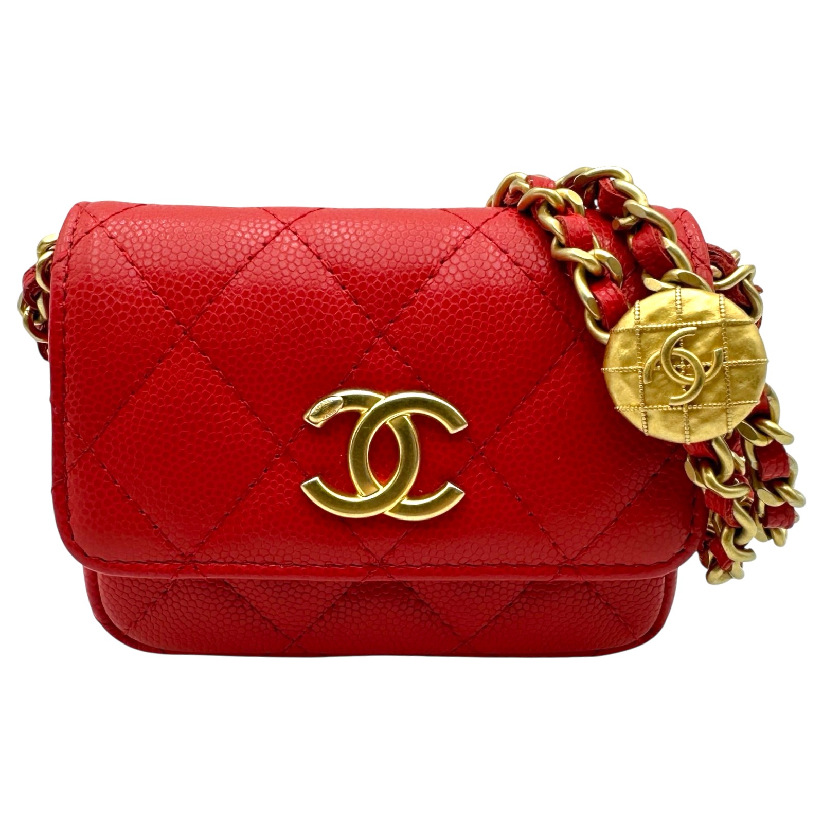 【最大限度40,000円OFF引き換え証離れ離れ中！】シャネル CHANEL マトラッセ ミニクラッチペダル AP2857 赤いこと ソフトキャビアスキン ショルダーバッグ【中古】