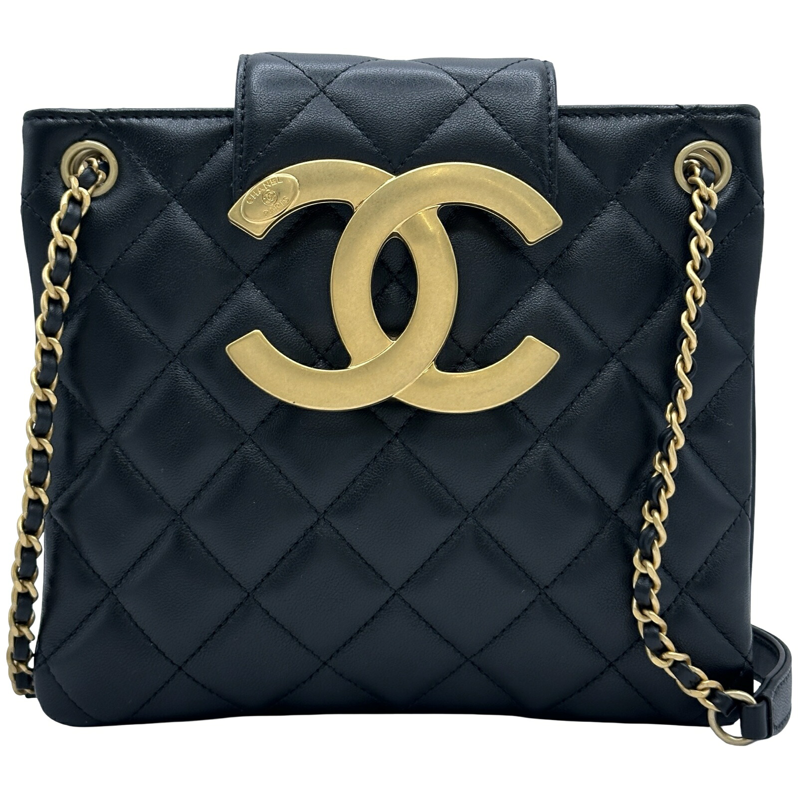 シャネル CHANEL ココマークスモールショッピングバッグ AS4596 ブラック ゴールド金具 ラムスキン レディース ショルダーバッグ【中古】|OKURA(おお蔵)店