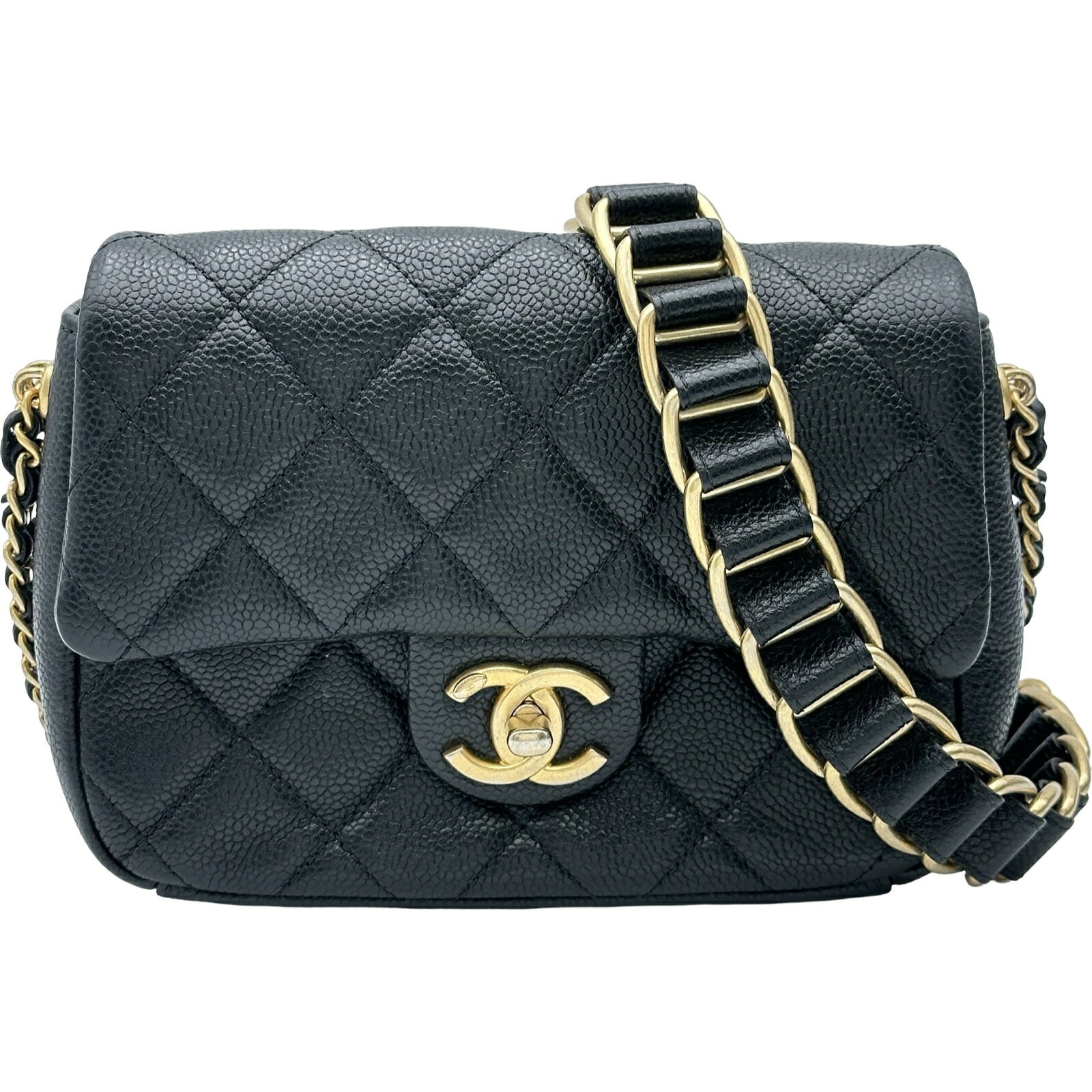 シャネル CHANEL マトラッセチェーンショルダーバッグ AS2528 ブラック ゴールド金具 キャビアスキン レディース ショルダーバッグ【中古】｜OKURA（おお蔵）店
