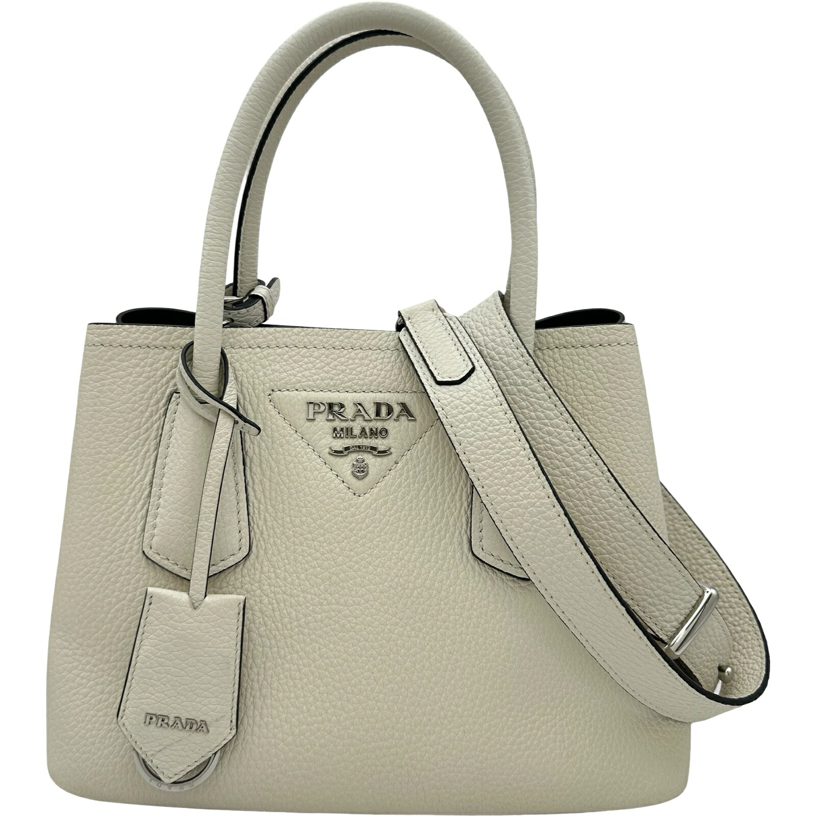 【最大限度40,000円OFF引き換え証離れ離れ中！】プラダ PRADA ドゥーブレ ミニ 1BG443 白いこと なめし革 レディース ショルダーバッグ【中古】