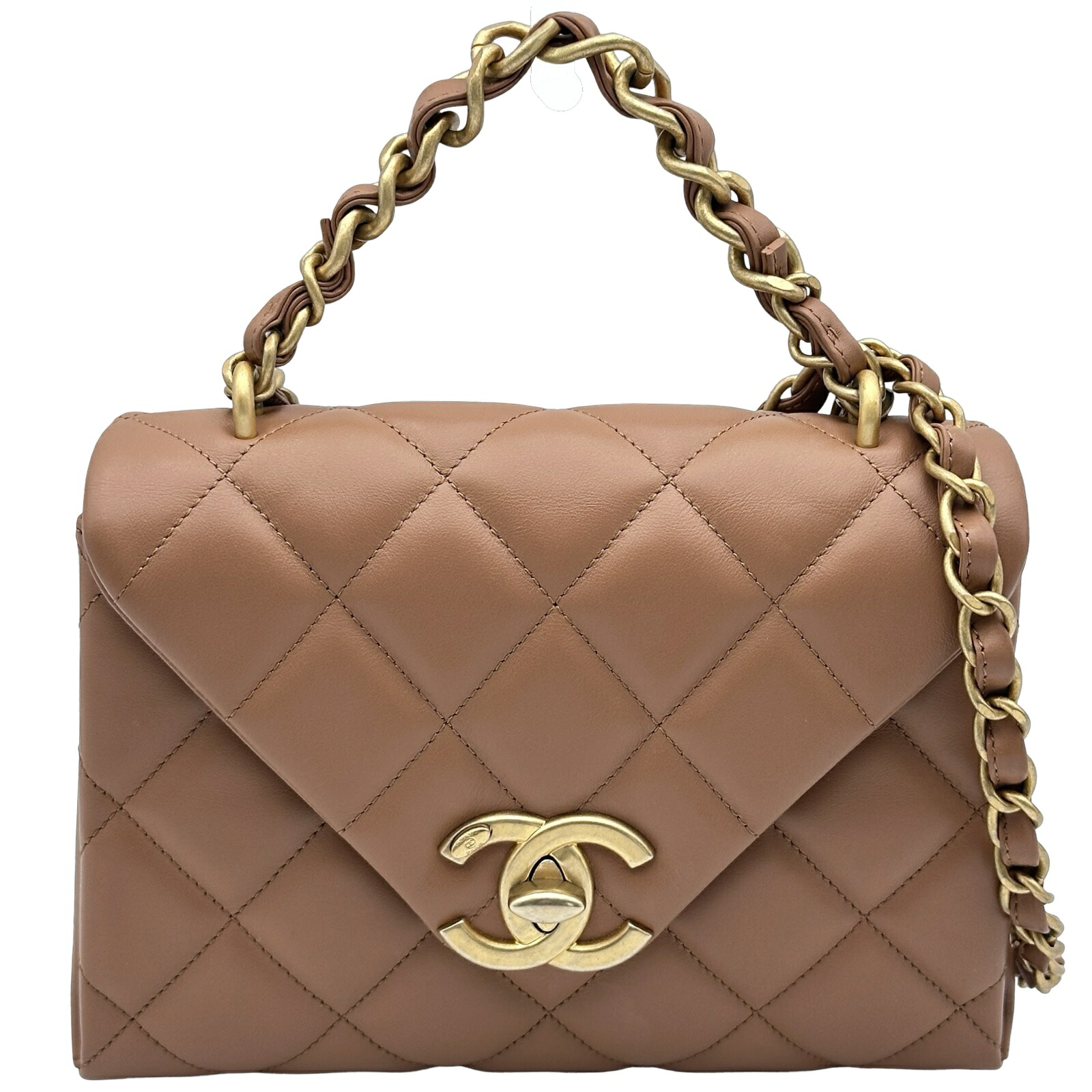 シャネル CHANEL マトラッセフラップショルダーバッグ AS4553 ベージュ ゴールド金具 ラムスキン レディース ショルダーバッグ【中古】|OKURA(おお蔵)店