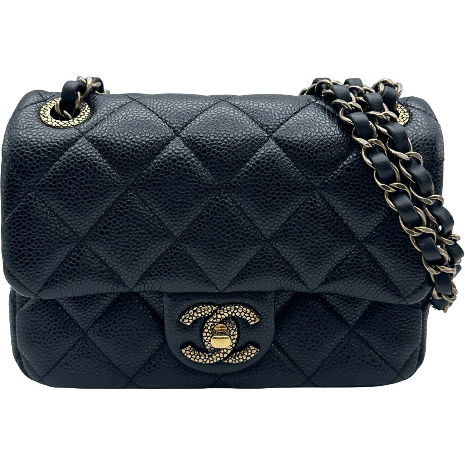 【6/1～ 最大限度30,000円OFF引き換え証！】シャネル CHANEL ミニマトラッセ18 AS5098 黒いこと ゴールド金具 キャビア素はだ レディース ショルダーバッグ【中古】
