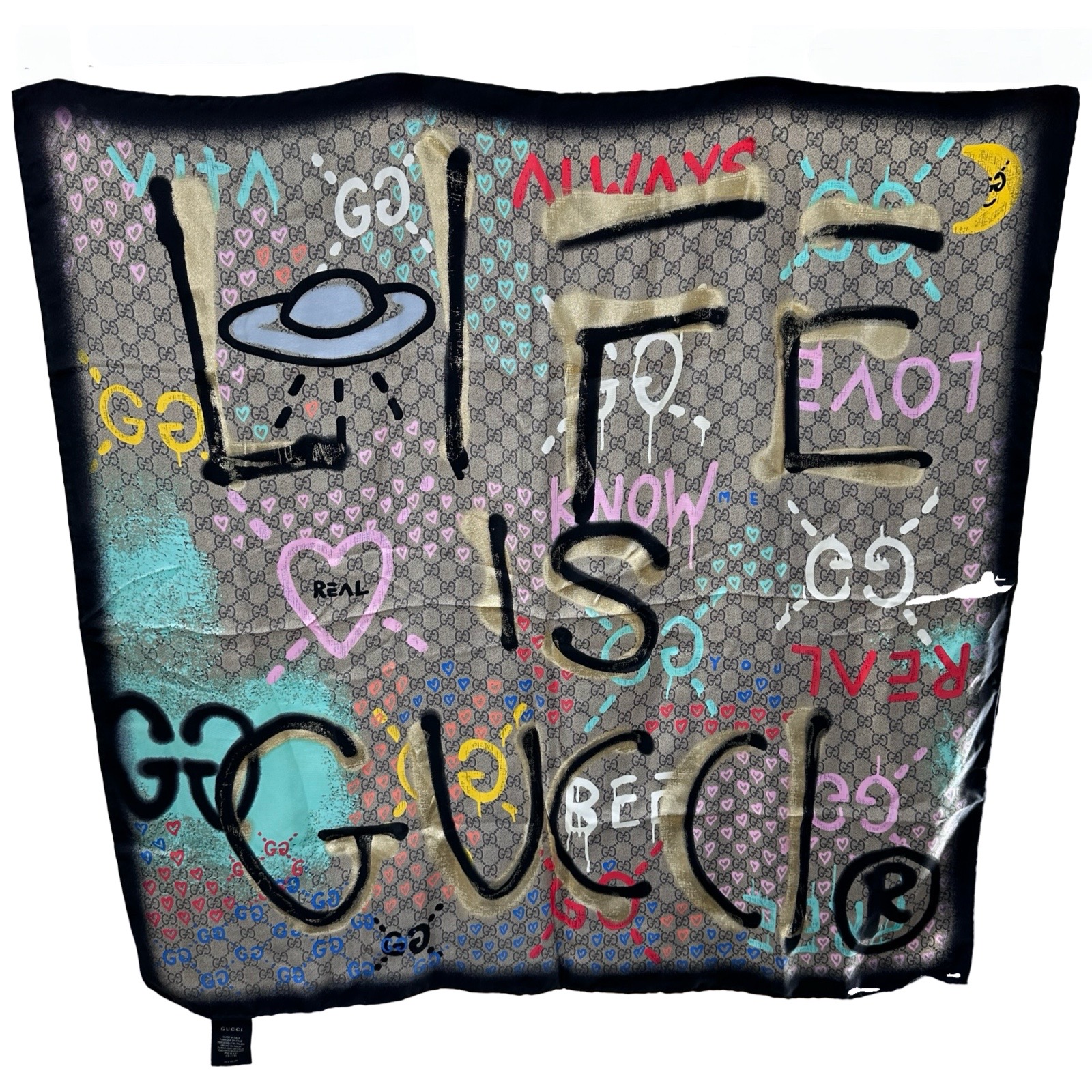 グッチ GUCCI グッチ生きすだま えり巻き マルチ色つや 地絹 レディース えり巻き【中古】