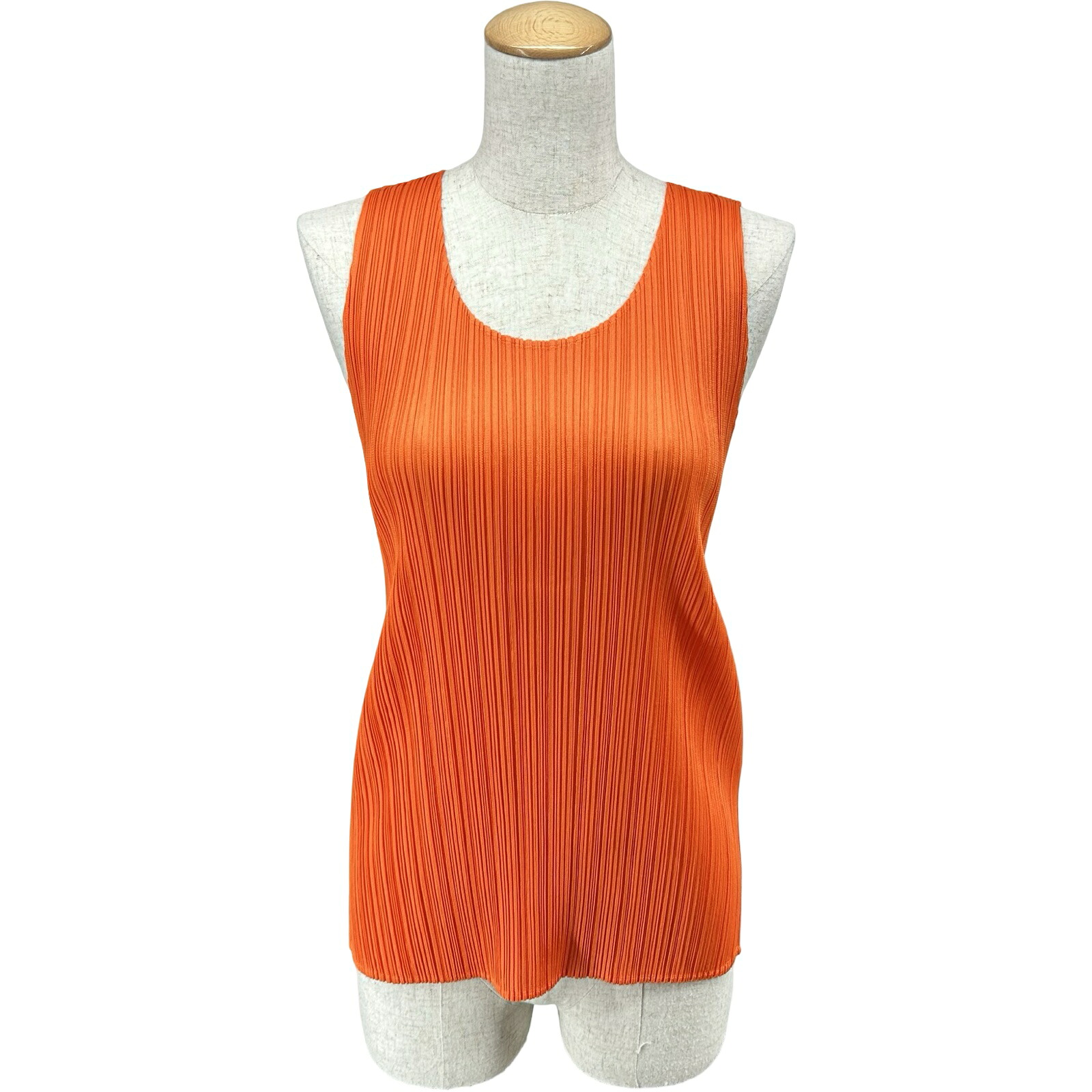 PLEATS PLEASE ISSEY MIYAKE プリーツトップス オレンジ色 ポリエステル レディース 余分の物トップス【中古】