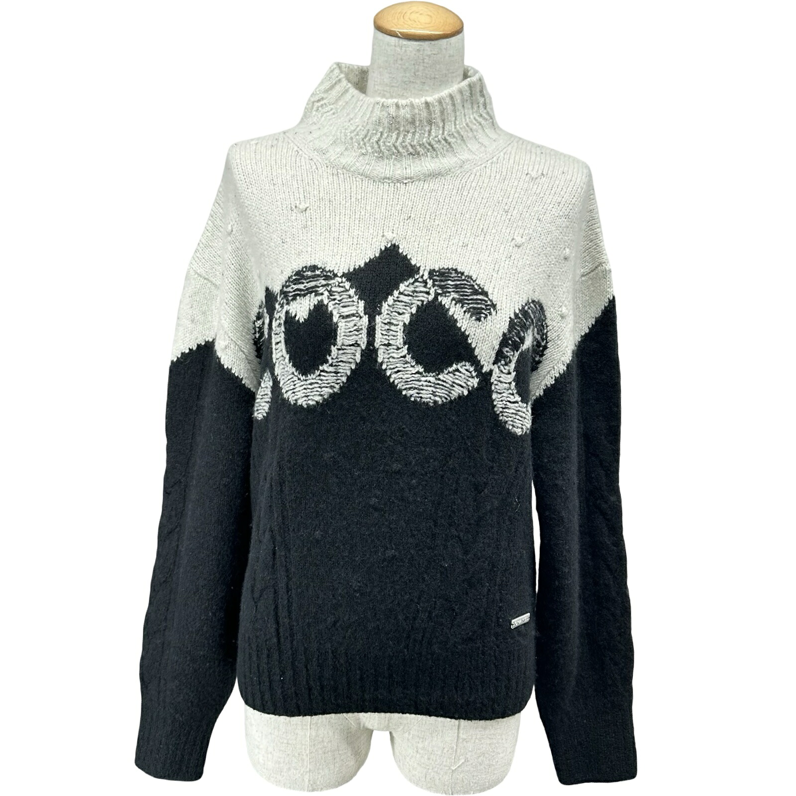 シャネル CHANEL ココネージュ COCOタートルネックニットセーター P70774 黒いこと カシミール レディース スウェーター【中古】