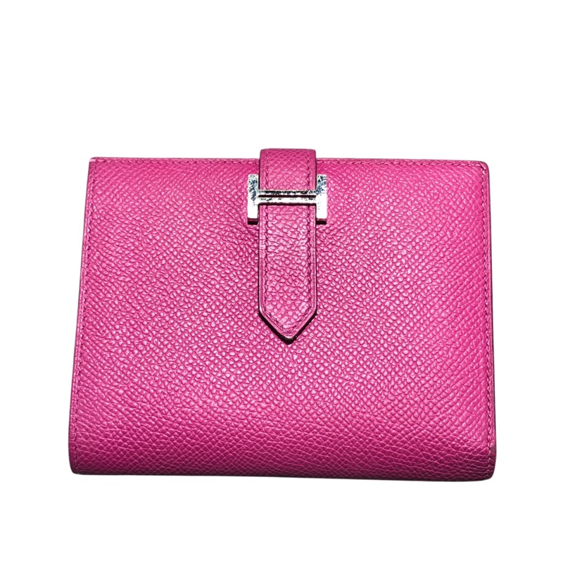 【6/1～ 最大限度30,000円OFF引き換え証！】エルメス HERMES ベアンコンパクト A目じるし ローズパープル しろがね色金具 エプソン レディース 二つ折り金入れ【中古】