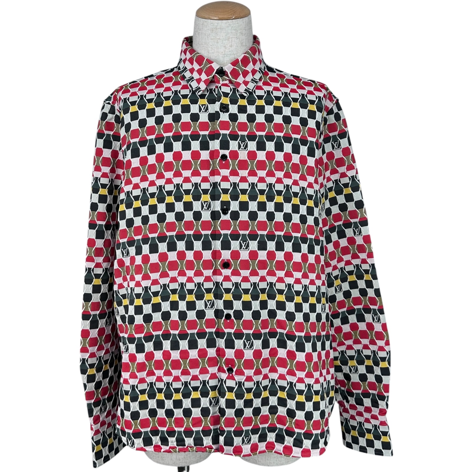 【6/1～ 最大限度30,000円OFF引き換え証！】ルイ・ヴィトン LOUIS VUITTON LVロゴタイプ総柄長袖プルオーバー HMS82W 赤いこと ポリエステル メンズ 長袖プルオーバー【中古】