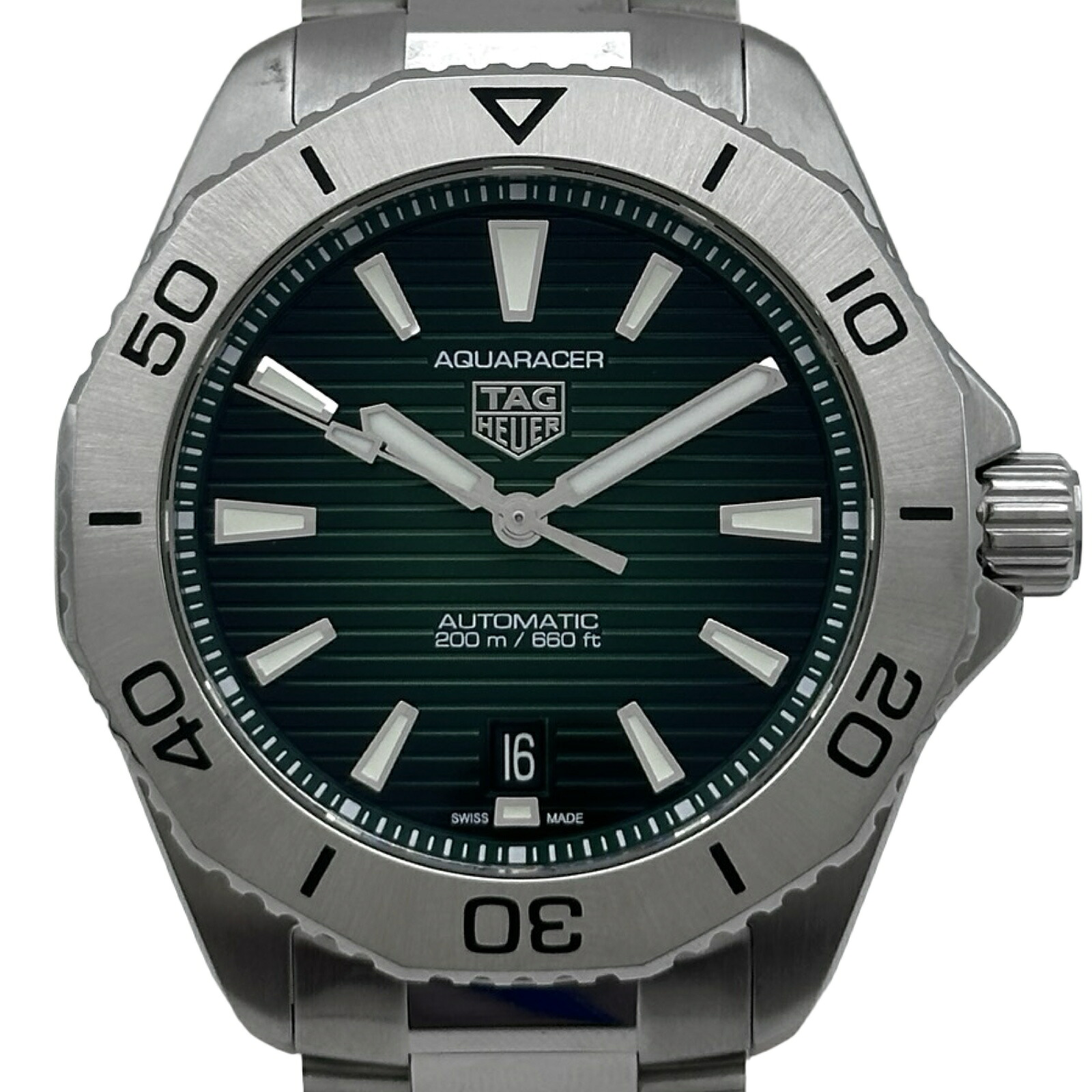 【6/1～ 最大限度30,000円OFF引き換え証！】タグ・ホイヤー TAG HEUER アクアレーサー 職業的 200 WBP2115 緑であること ステンレス鋼スチール写真 自動小銃一巻き メンズ ウォッチ【中古】