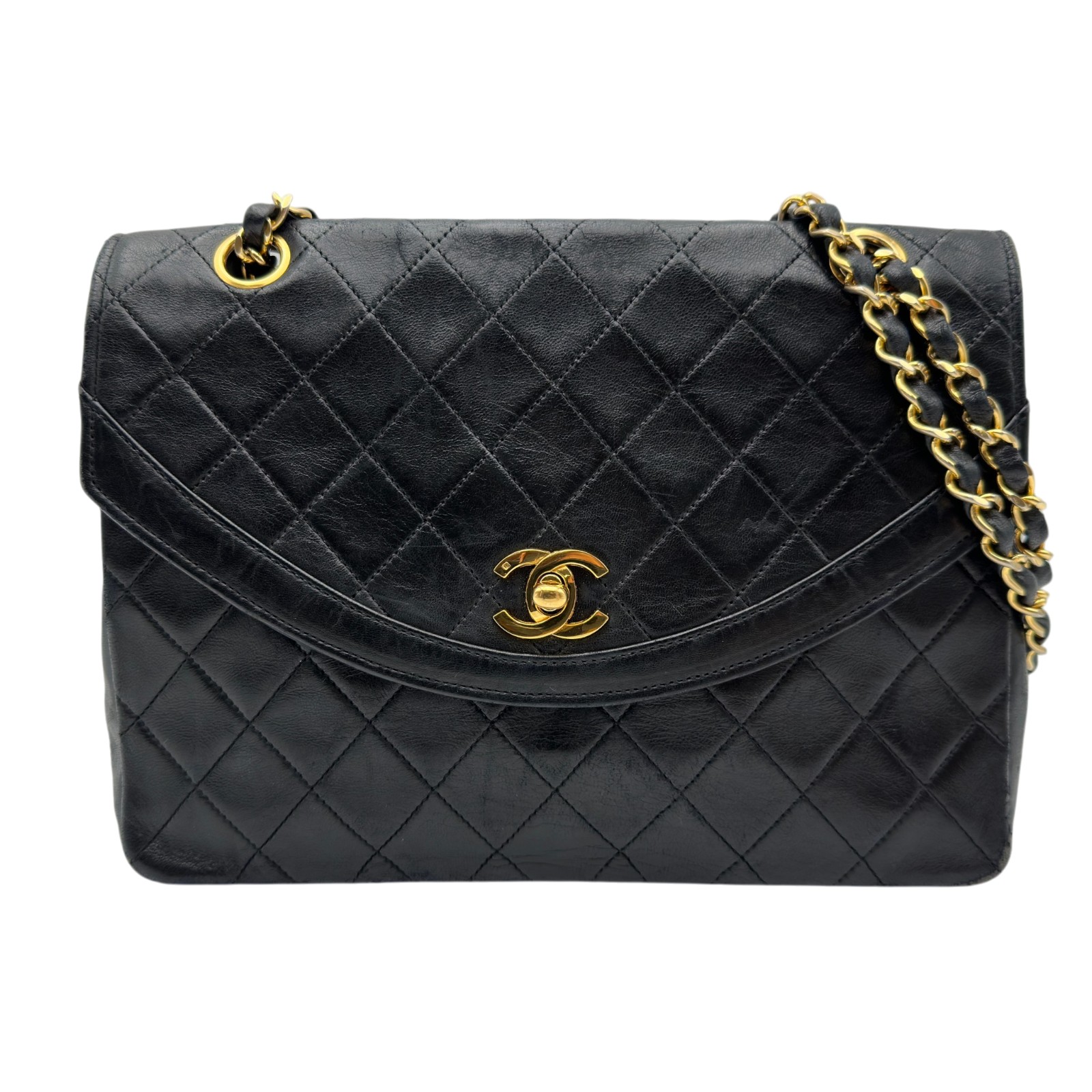 シャネル CHANEL マトラッセ スモールフラップバッグ 0番台 黒いことゴールド金具 子ヒツジ素はだ レディース ショルダーバッグ【中古】