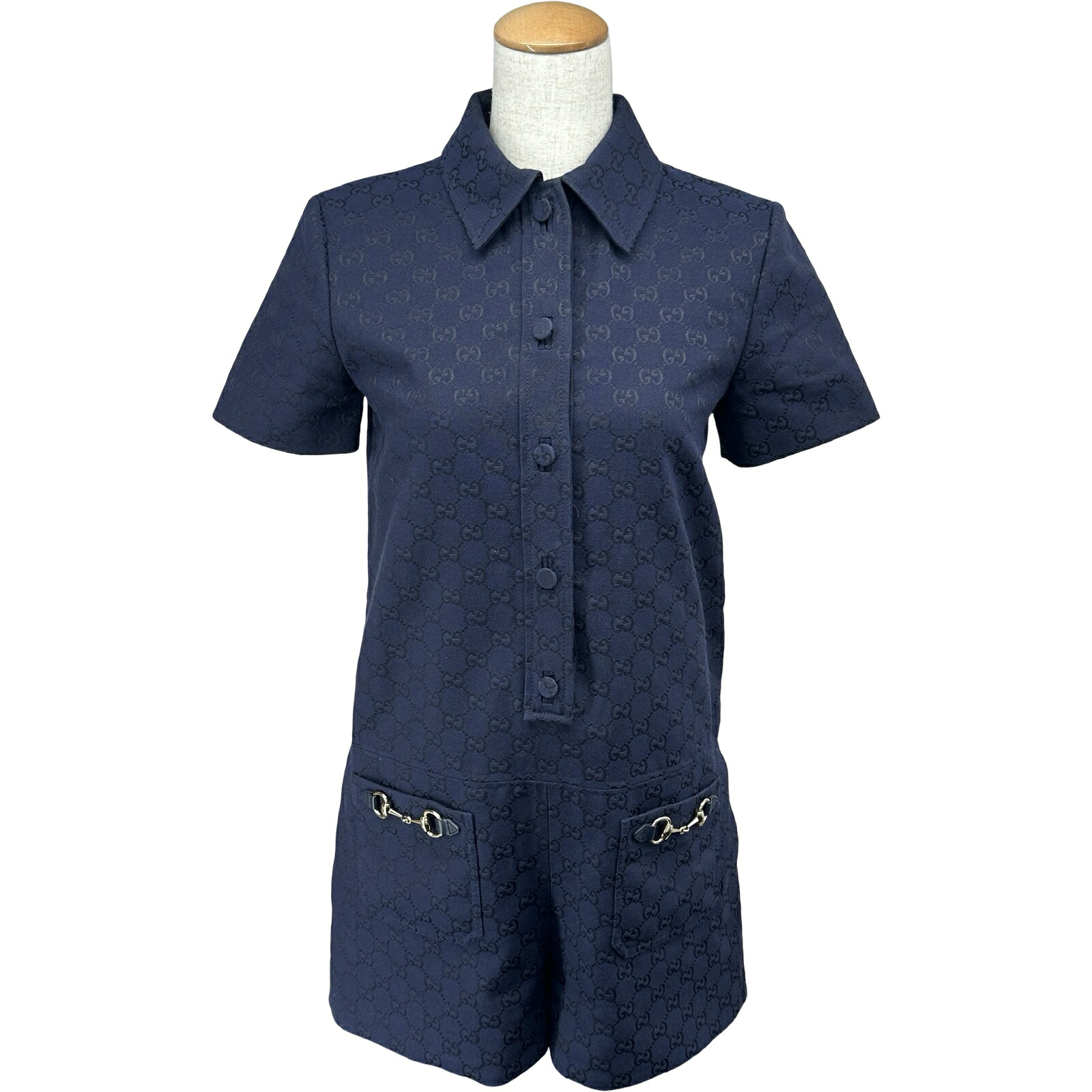 【6/1～ 最大限度30,000円OFF引き換え証！】グッチ GUCCI GG帆布 オールインワン 781457 米国海軍 綿織物 レディース 余分の物トップス【中古】