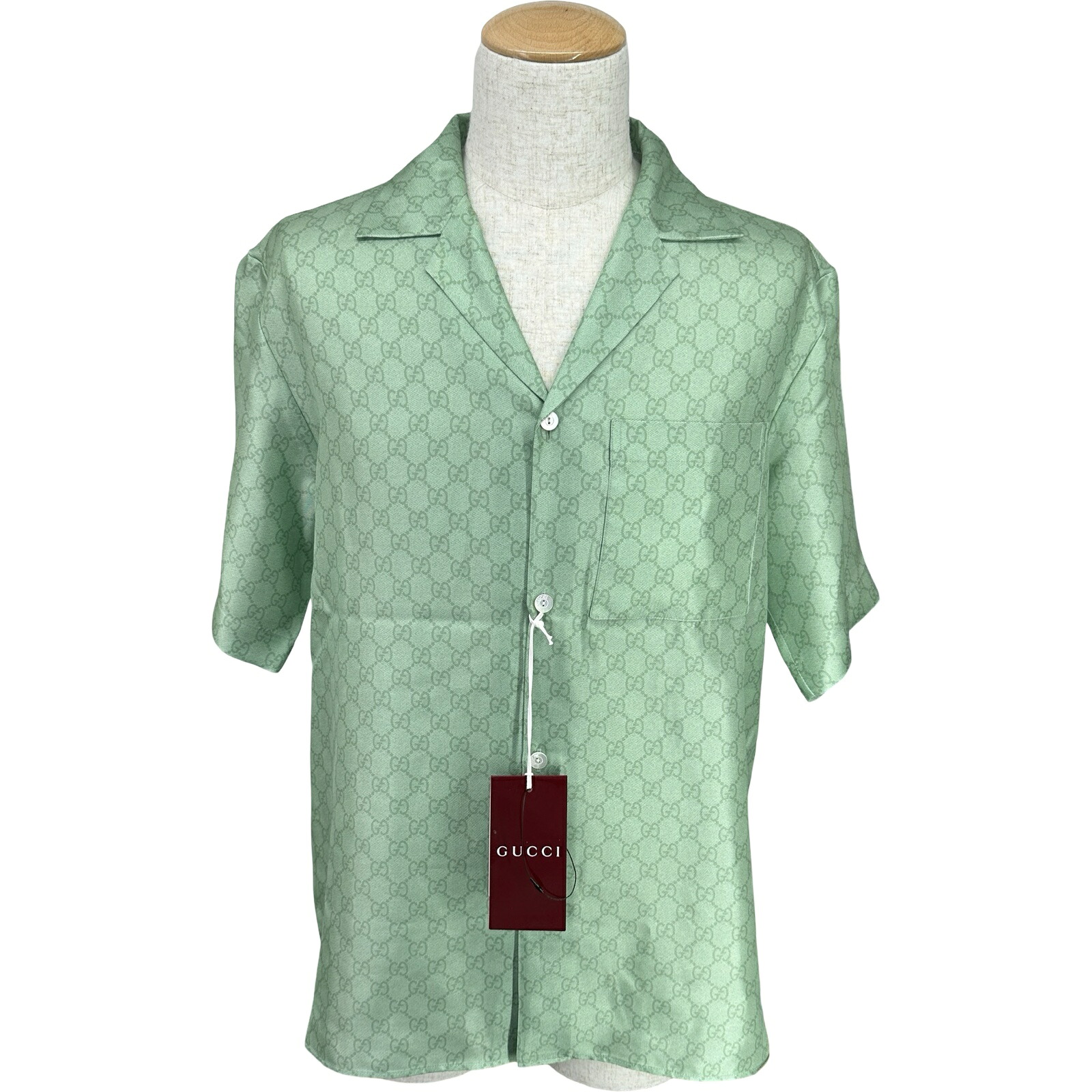 【6/1～ 最大限度30,000円OFF引き換え証！】グッチ GUCCI ×ヒグチユウコ GG総柄絹地プルオーバー 864048 緑であること 絹地 メンズ 半袖プルオーバー【中古】